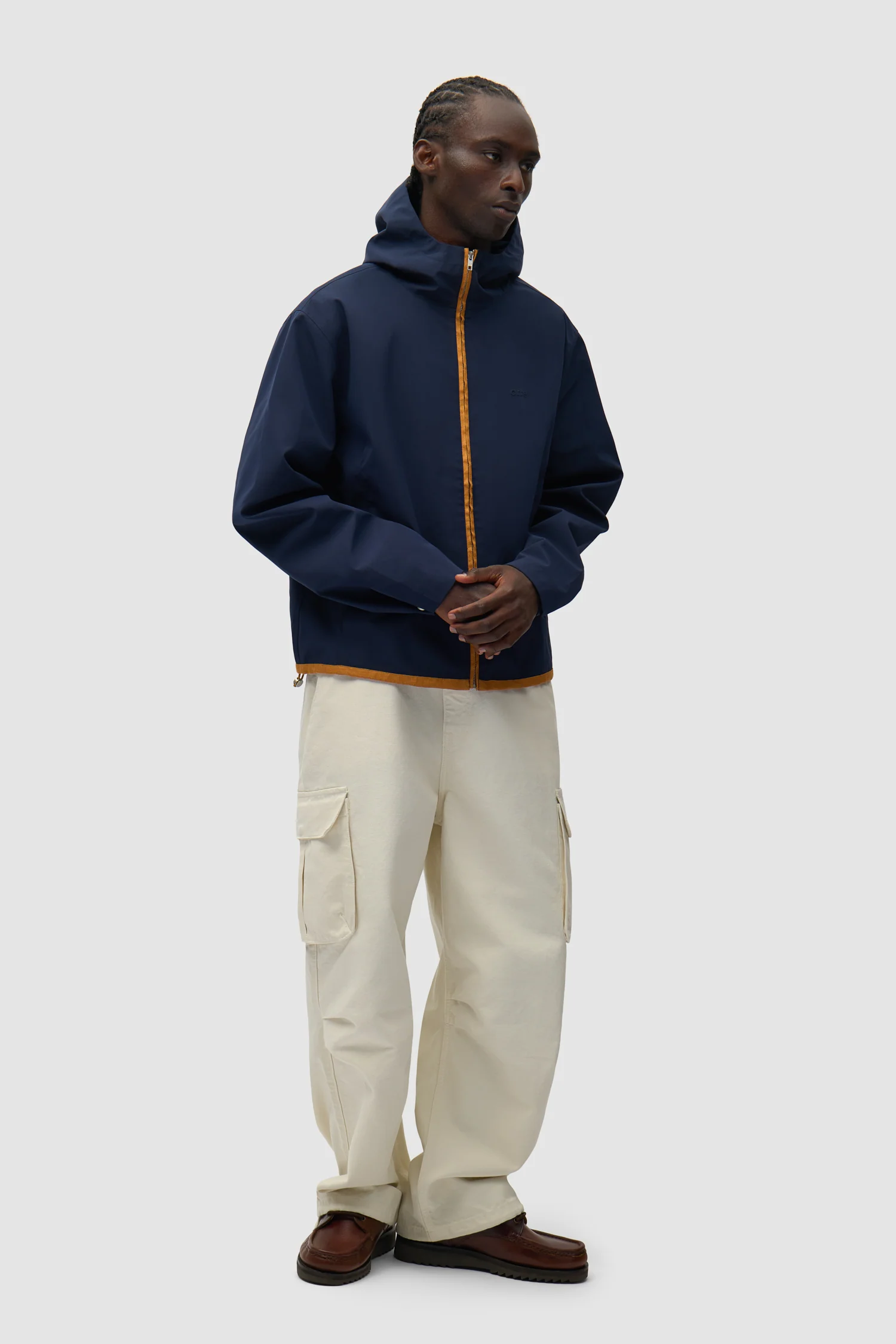 Veste à capuche en lin - Bleu marine - Image 5