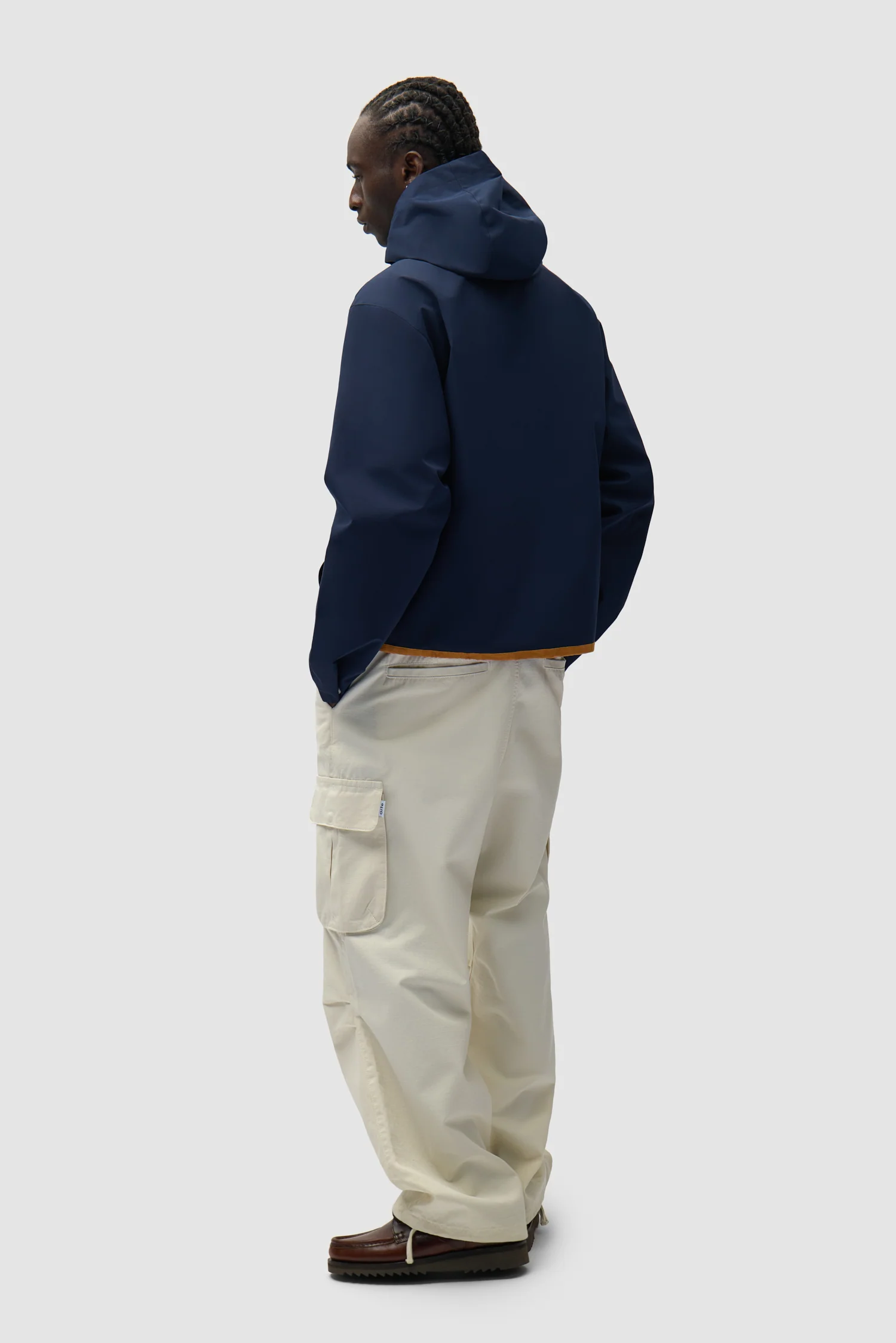 Veste à capuche en lin - Bleu marine - Image 6