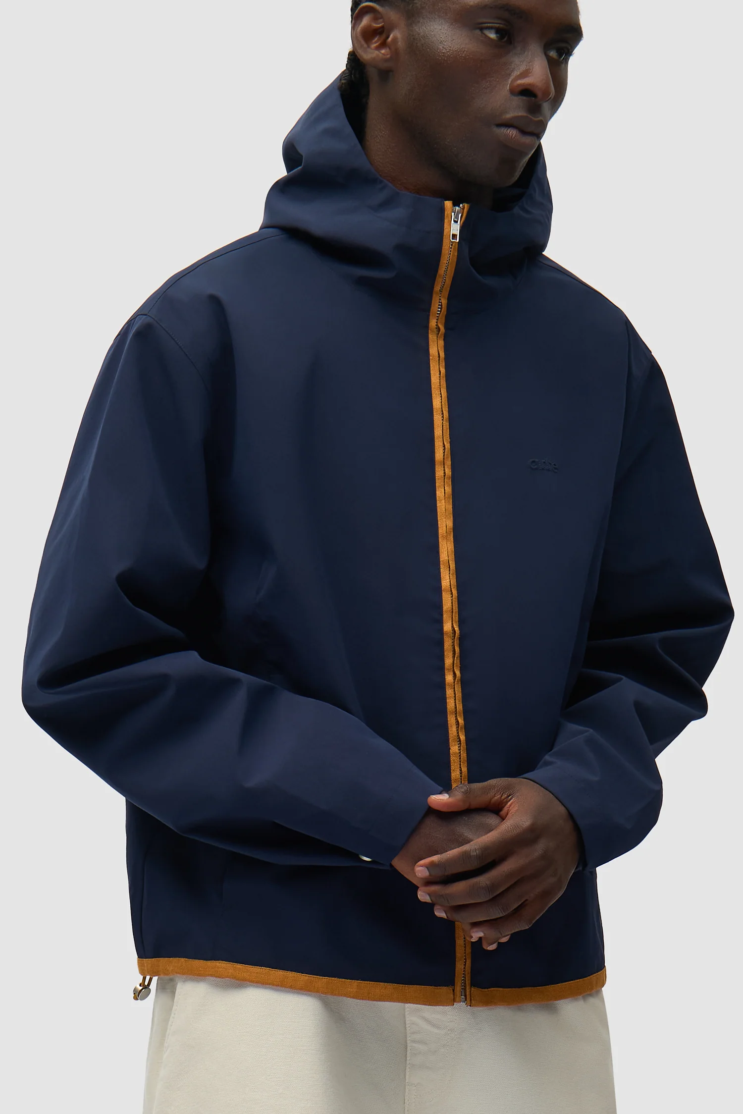 Veste à capuche en lin - Bleu marine - Image 7