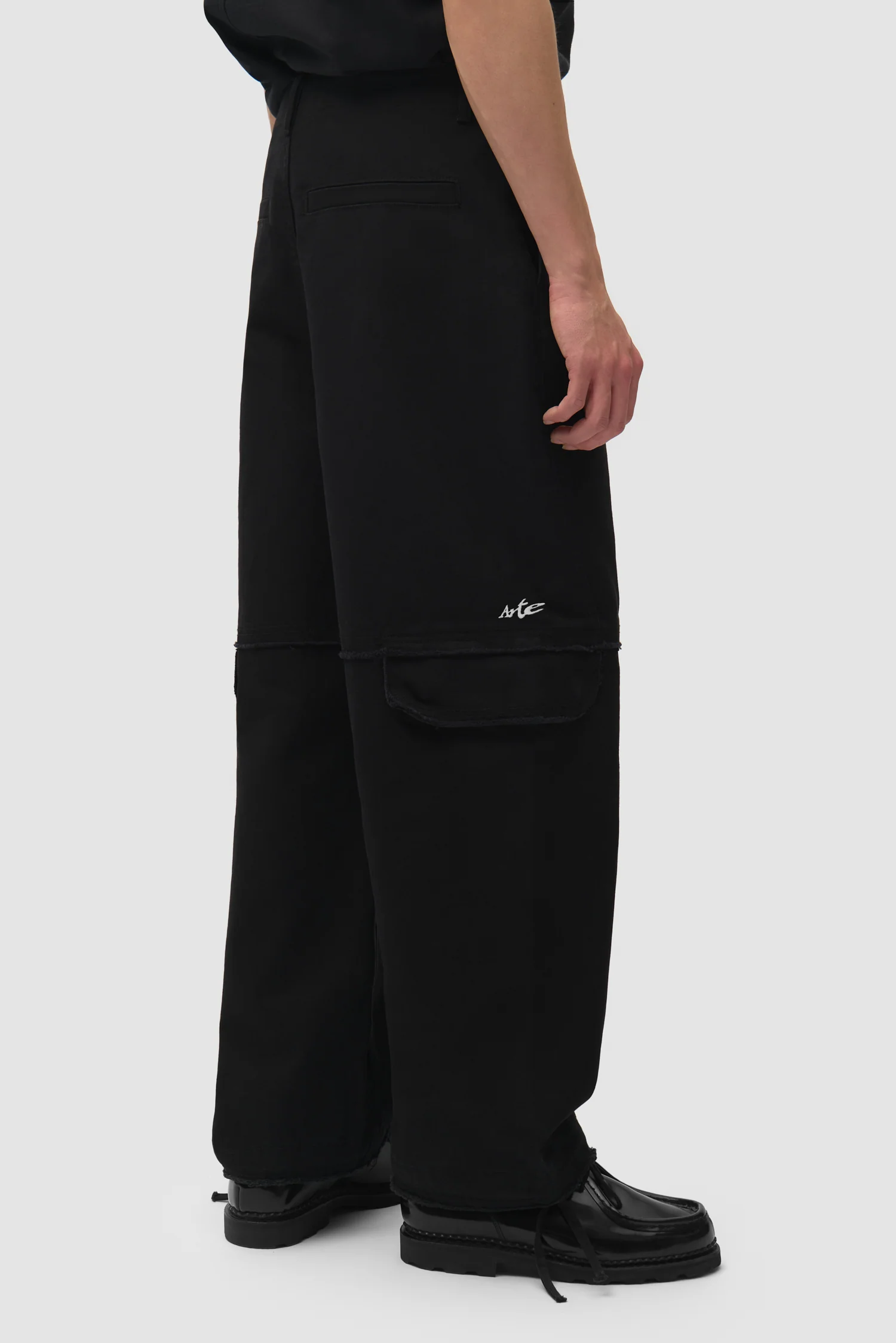 Pantalon cargo déstructuré - Noir - Image 3