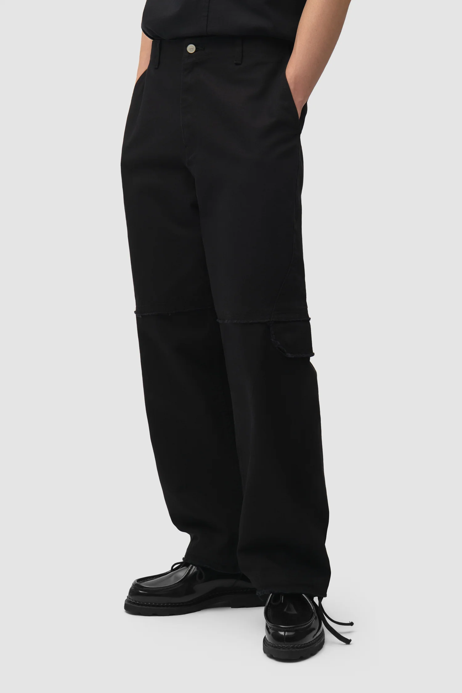 Pantalon cargo déstructuré - Noir - Image 4