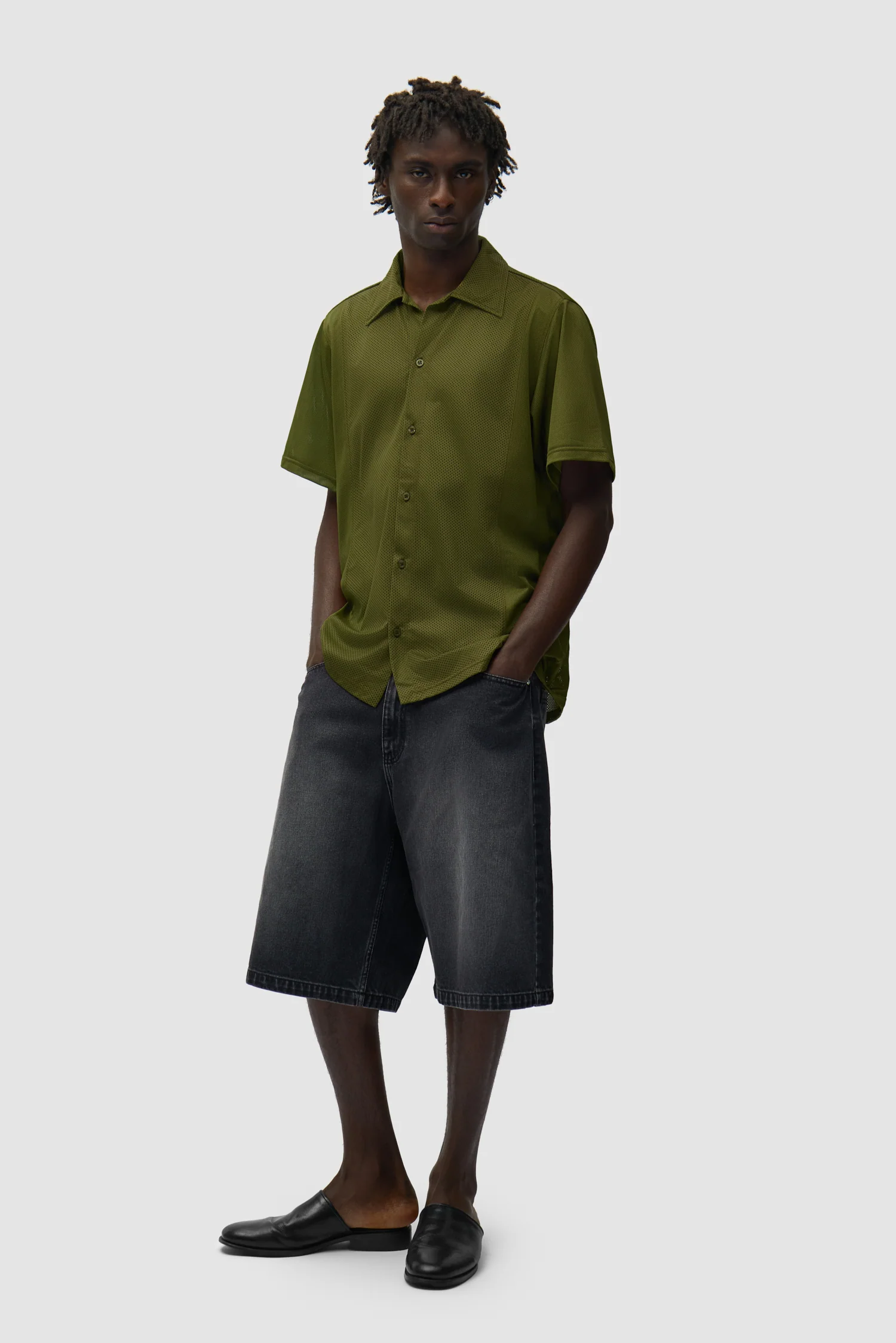 Chemise en maille - Vert - Image 4