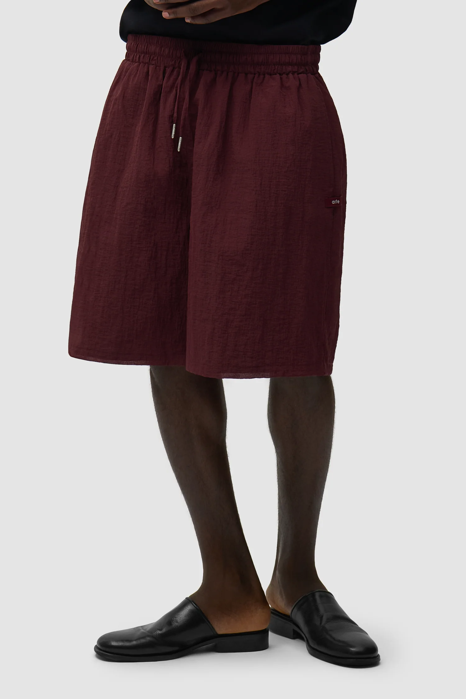 Short en maille - Bordeaux - Image 3