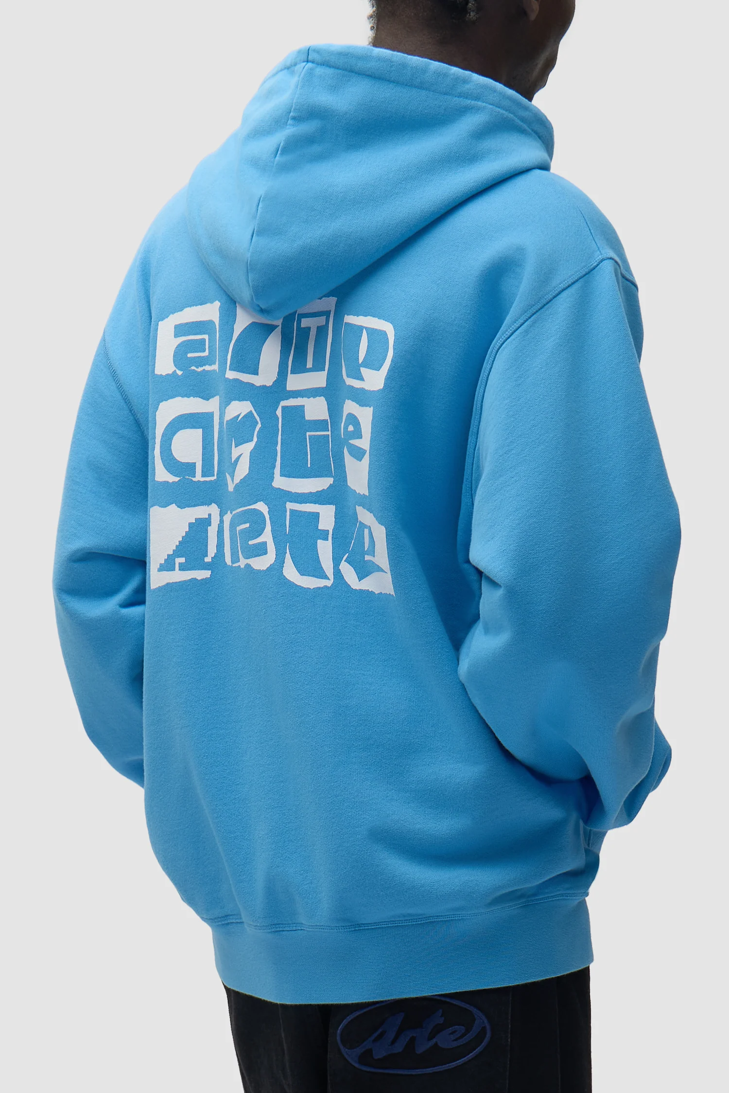 Sweat à capuche avec logo multi-couches dans le dos - Bleu - Image 7