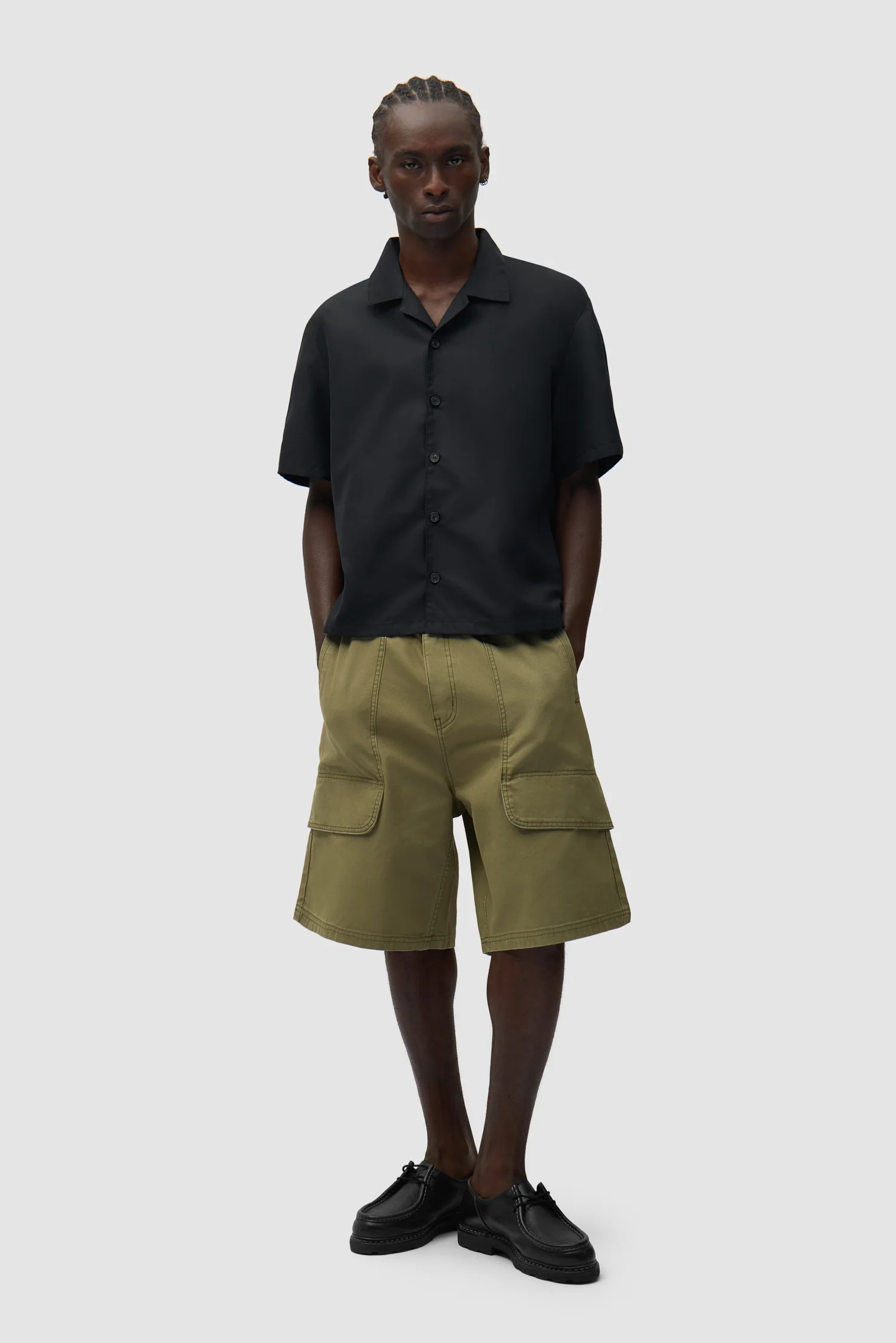 Chemise en lin et nylon - Noir - Image 4