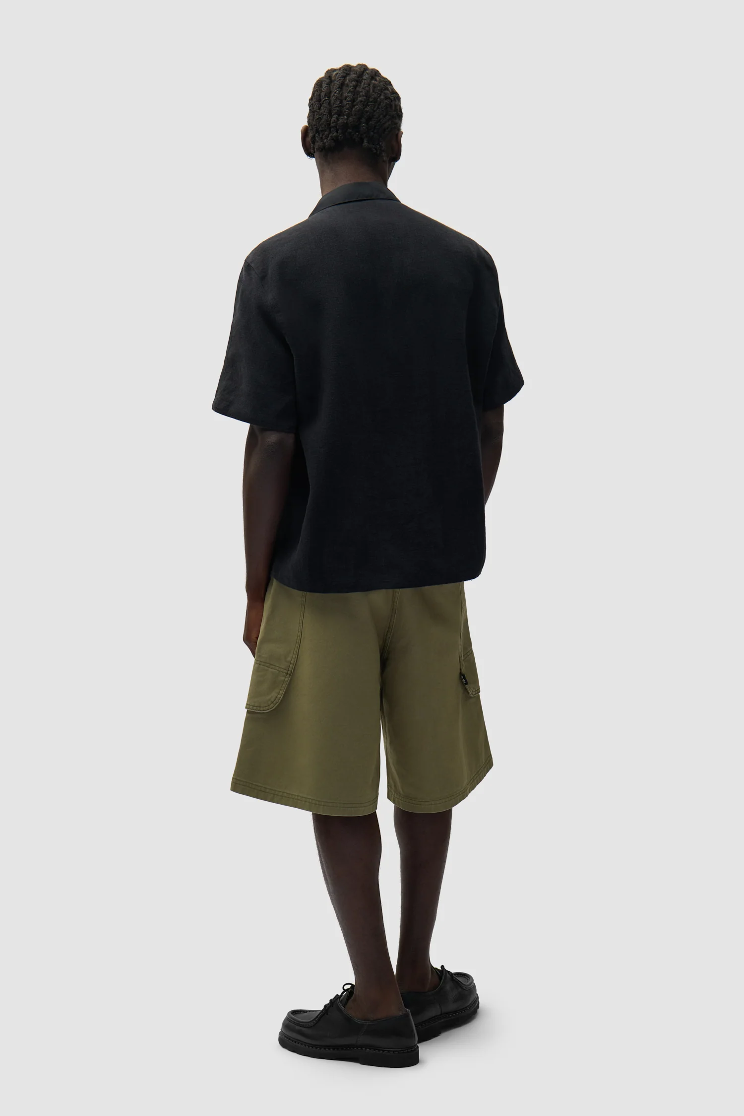Chemise en lin et nylon - Noir - Image 6