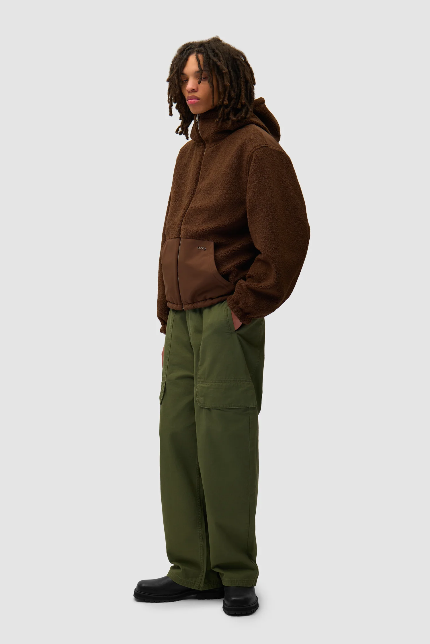 Veste technique en nylon - Marron - Image 4
