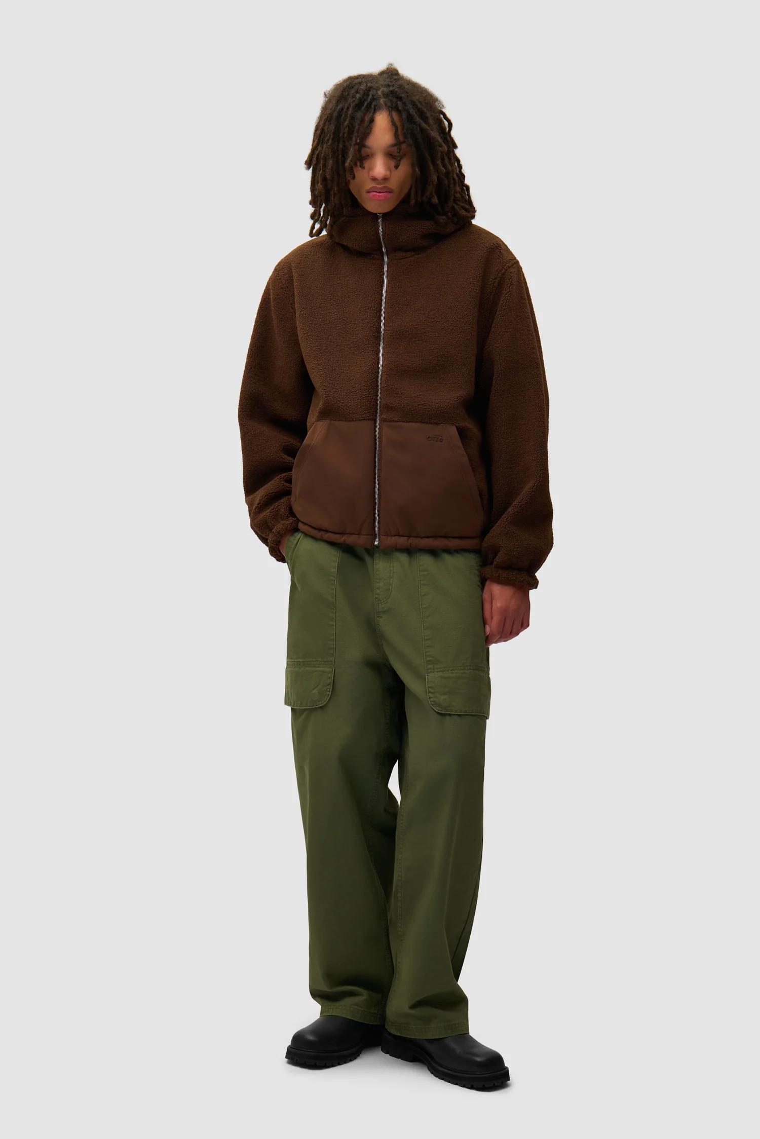 Veste technique en nylon - Marron - Image 5