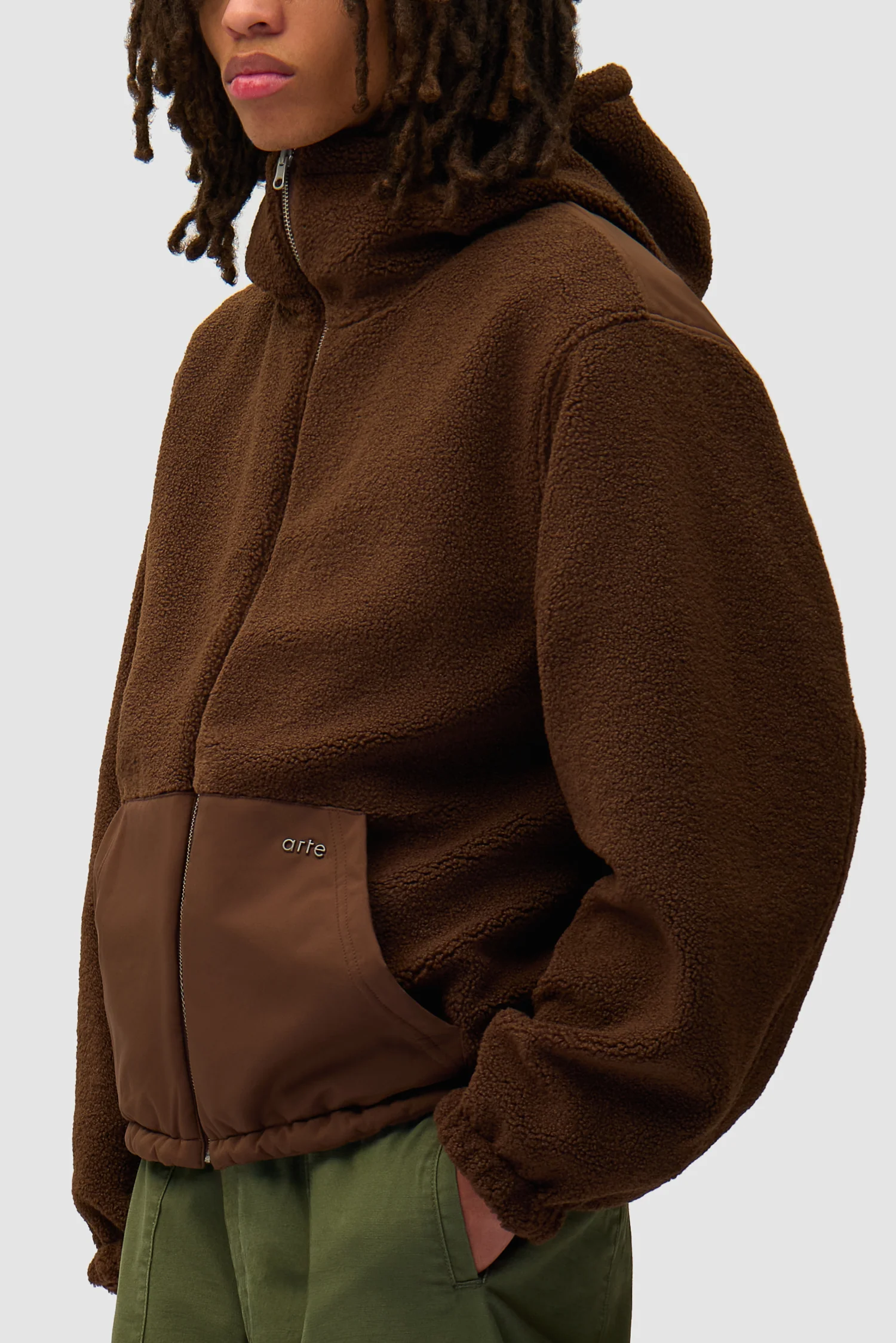 Veste technique en nylon - Marron - Image 7