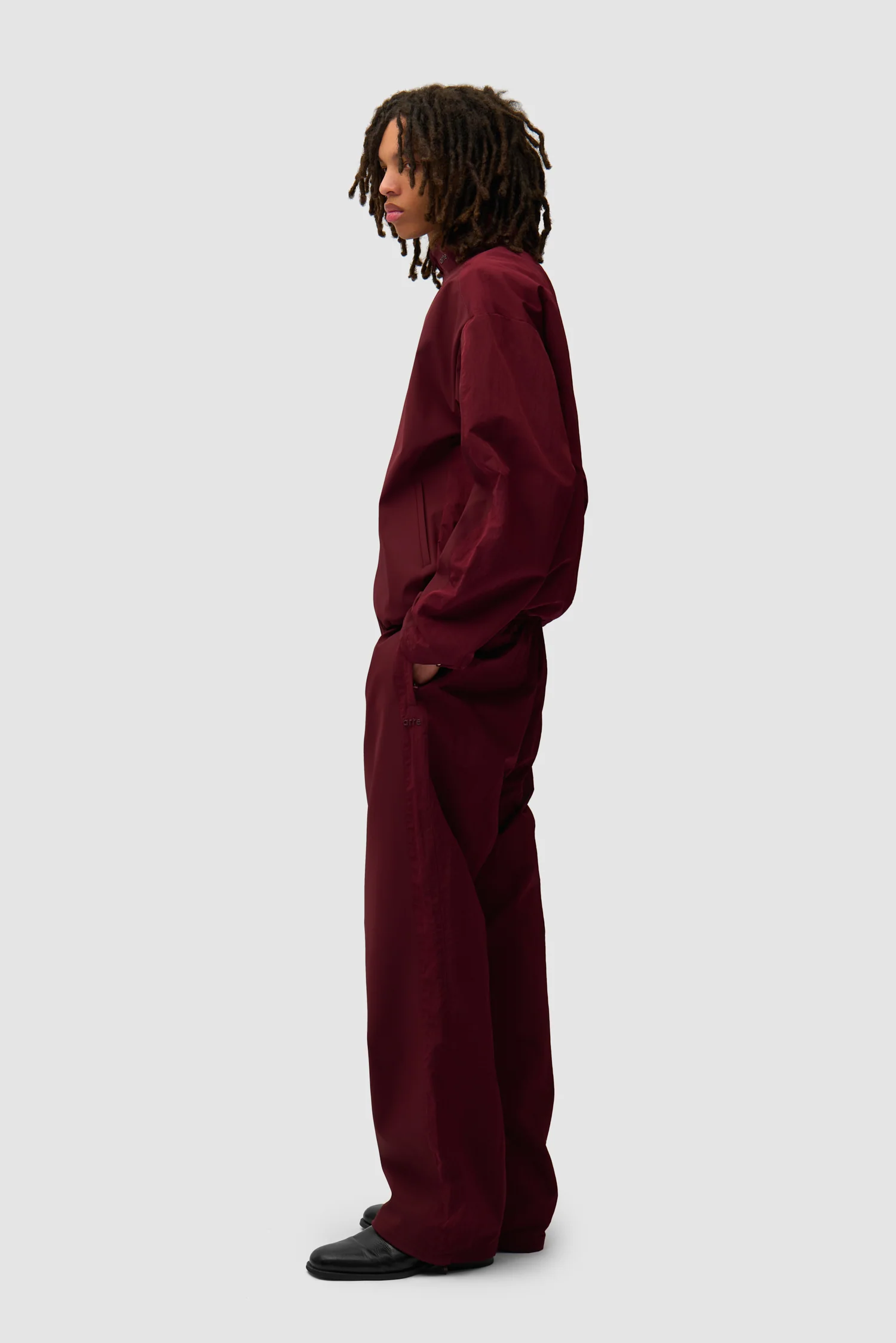 Pantalon de survêtement en nylon - Bordeaux - Image 6
