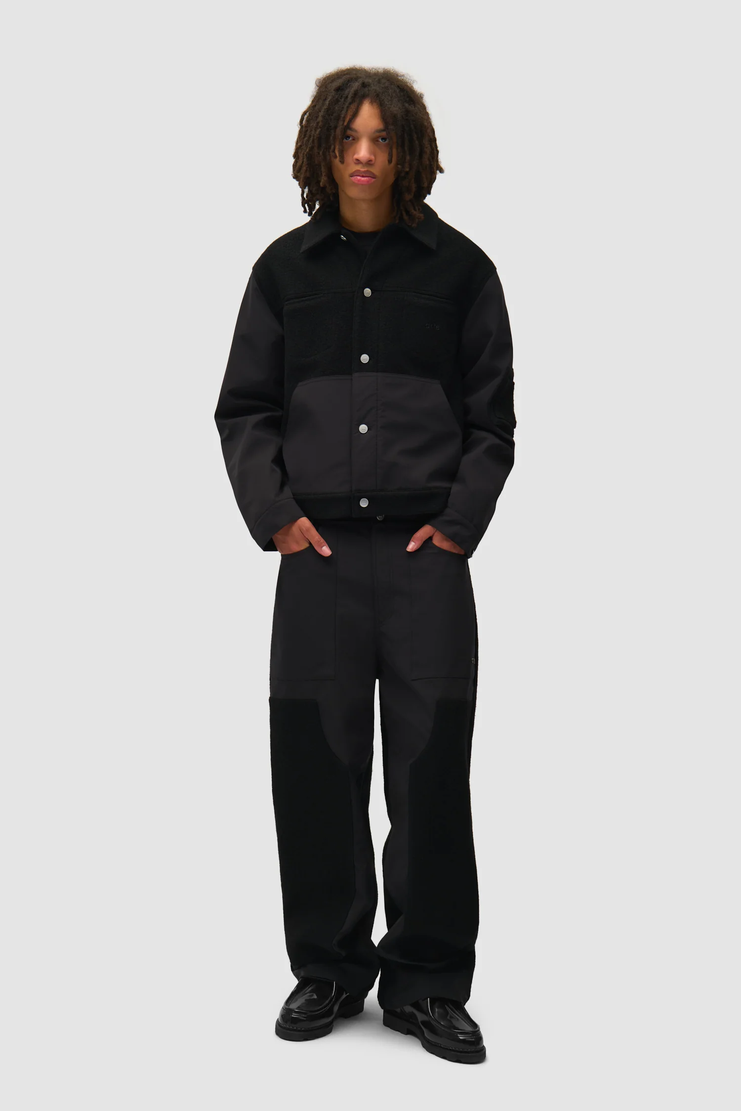 Pantalon combiné nylon/laine - Noir - Image 5