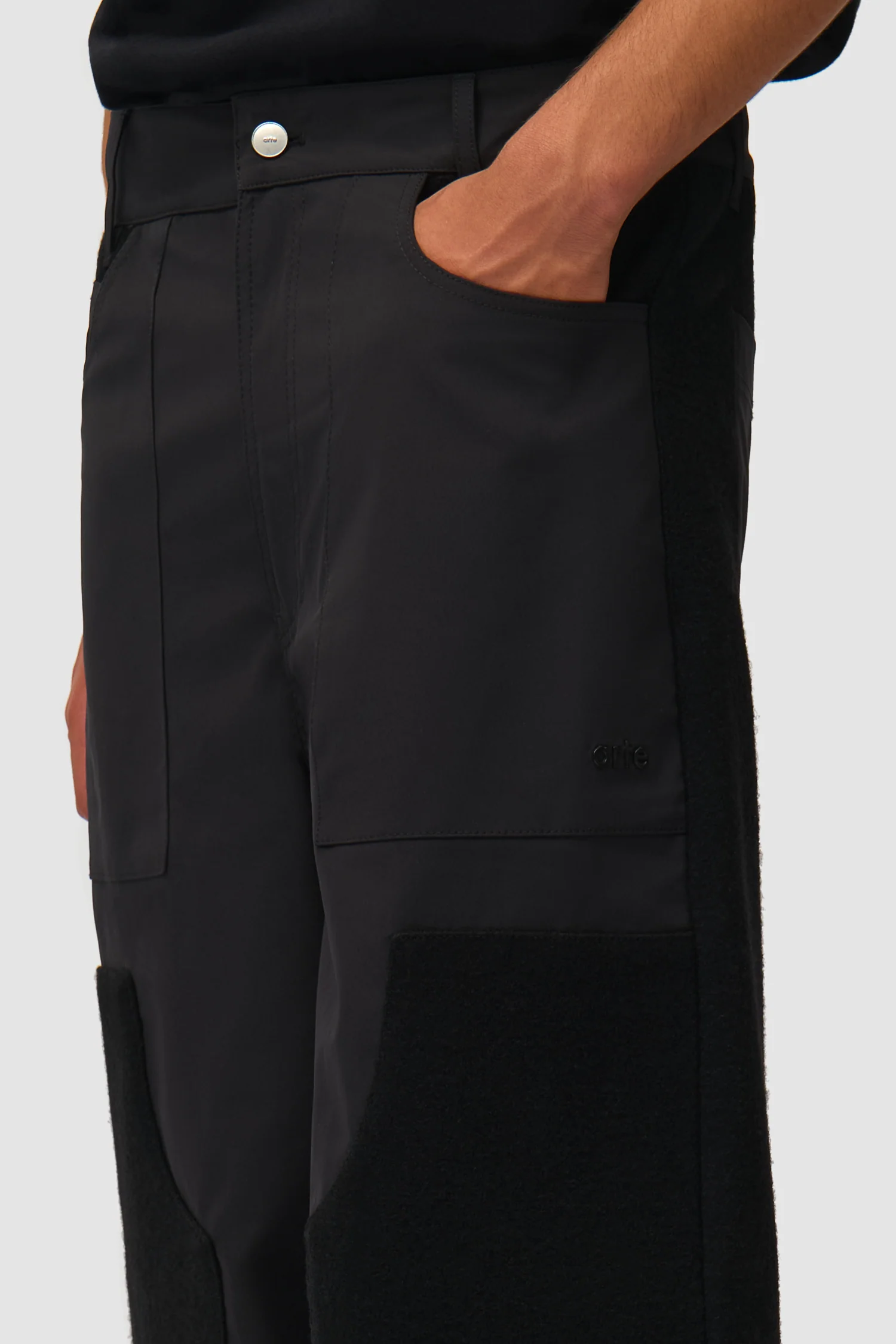 Pantalon combiné nylon/laine - Noir - Image 8