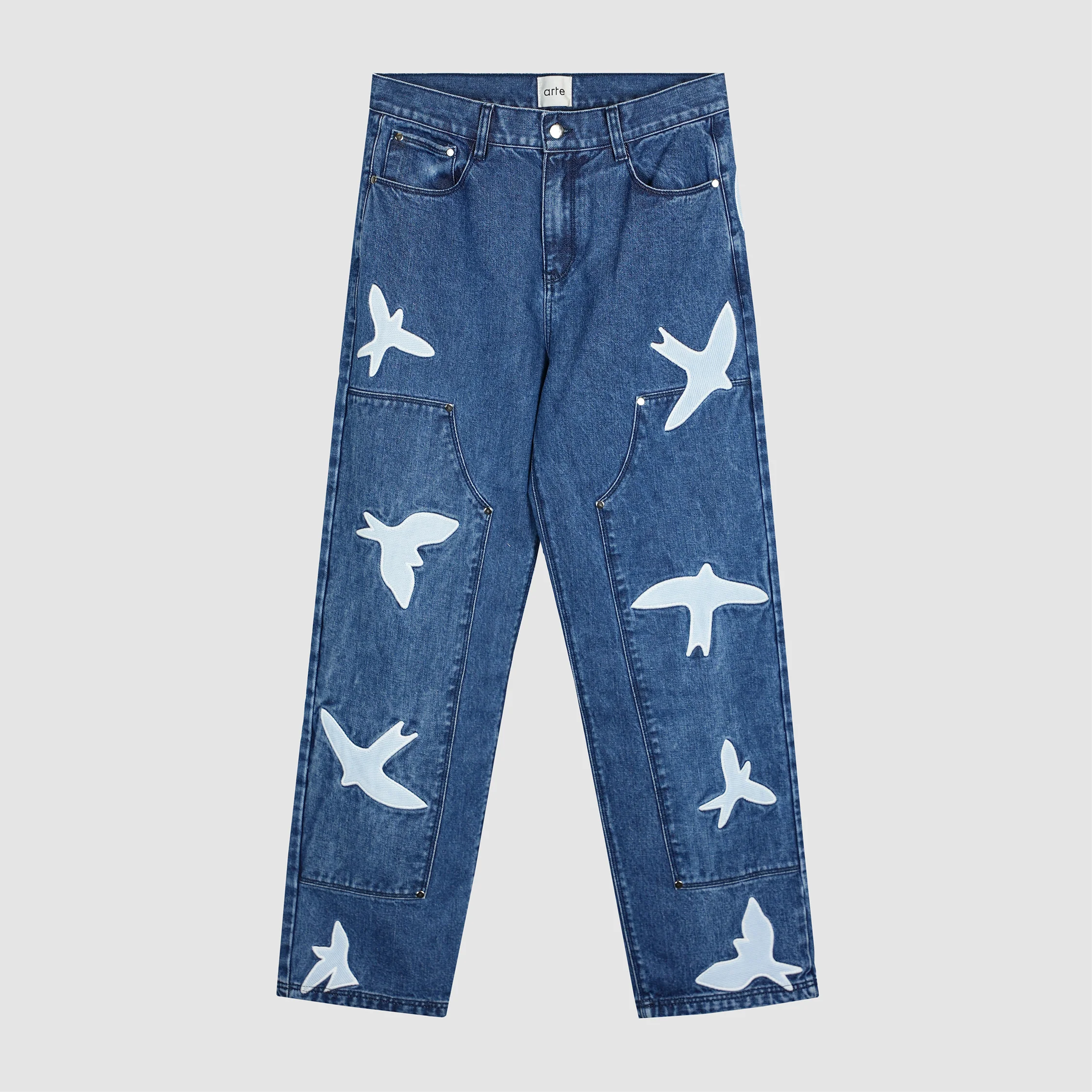 Pantalon Parker Birds - Bleu lavé