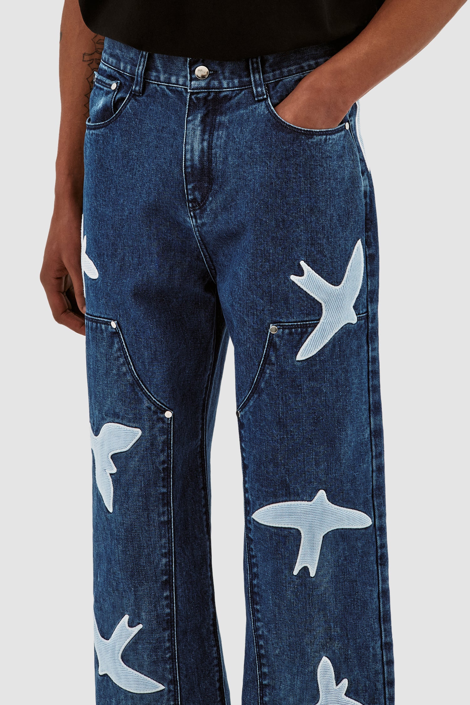 Pantalon Parker Birds - Bleu lavé - Image 4