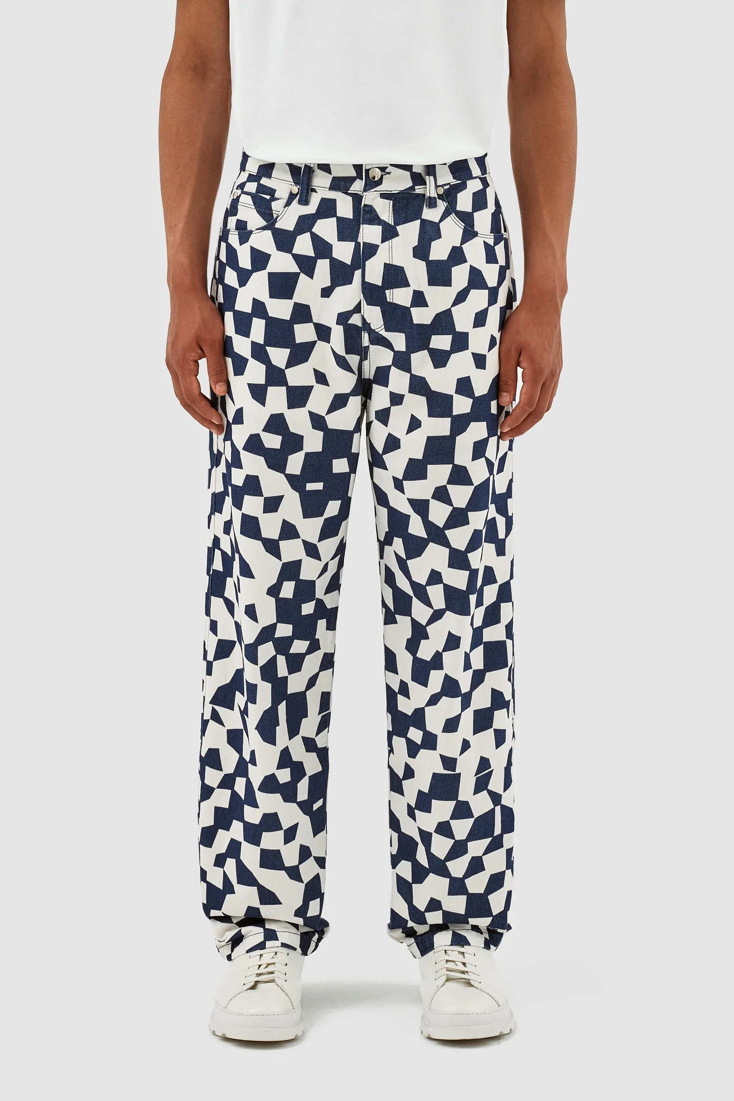 Pantalon Paul Abstract - Marine/Blanc - Image 2
