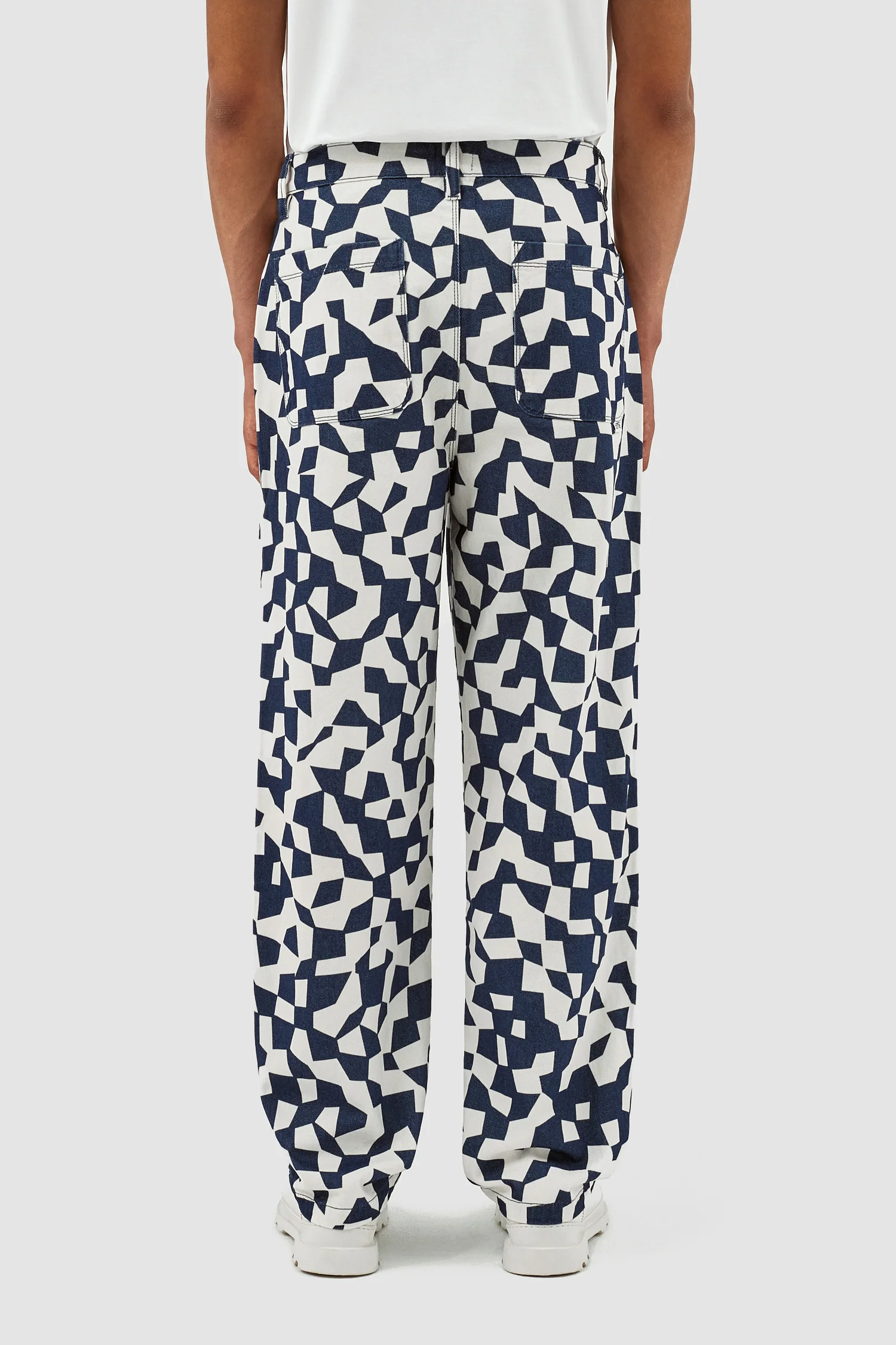 Pantalon Paul Abstract - Marine/Blanc - Image 3