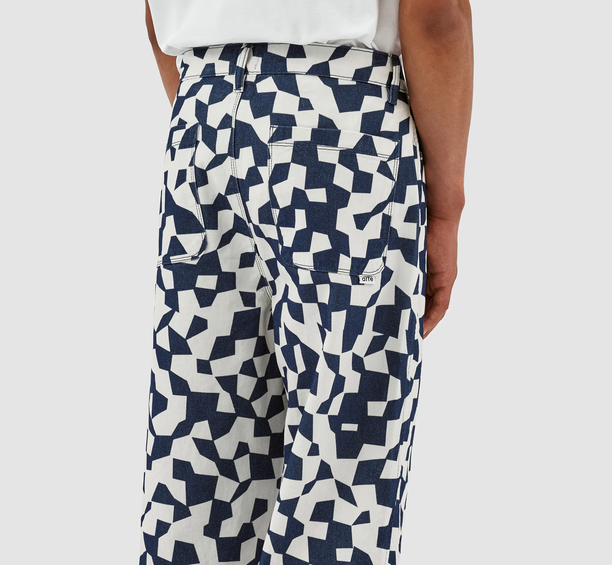 Pantalon Paul Abstract - Marine/Blanc - Image 4