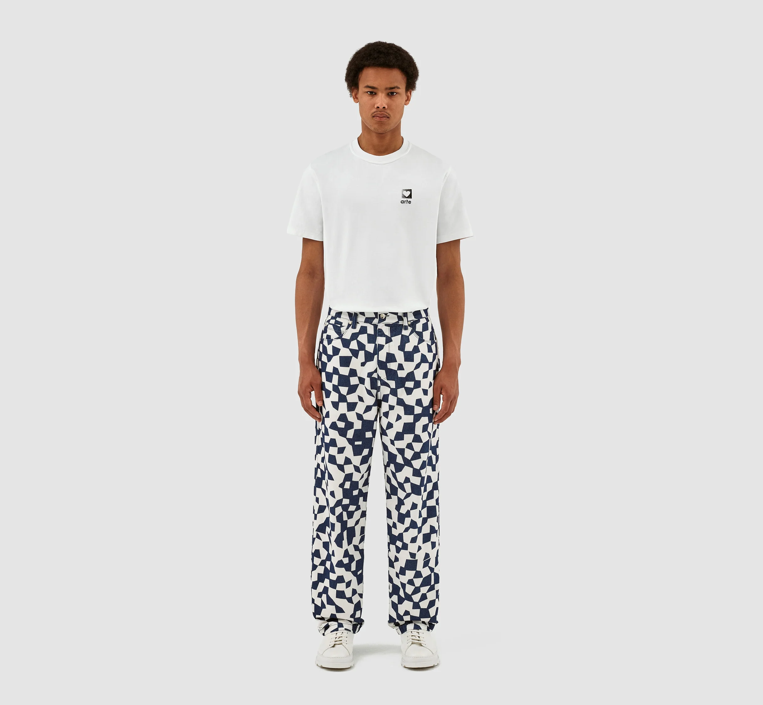Pantalon Paul Abstract - Marine/Blanc - Image 5