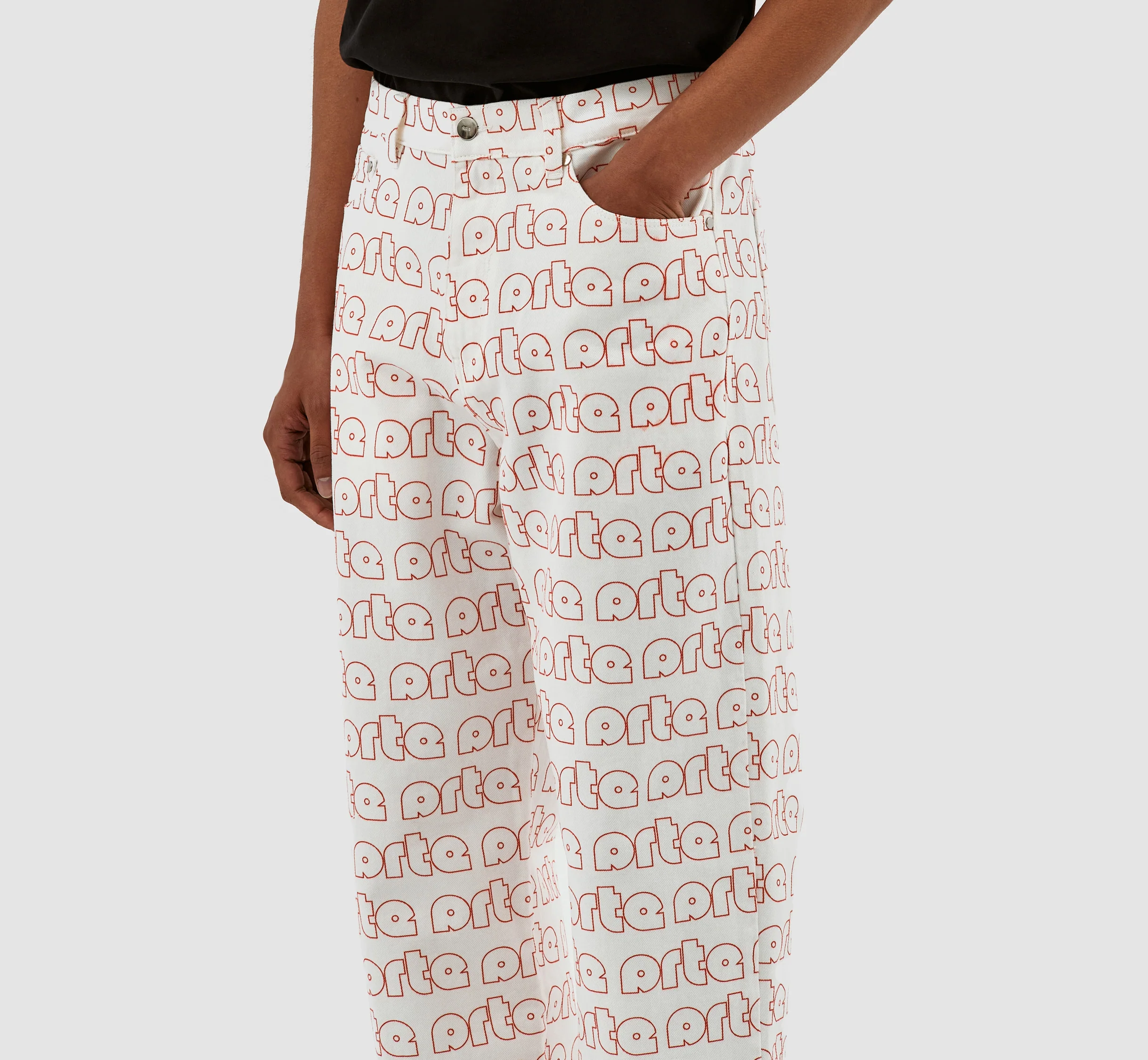 Pantalon Paul Allover Logo - Rouge/Blanc - Image 4