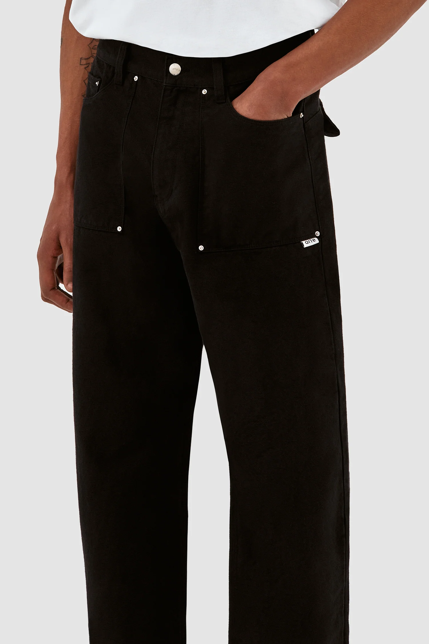 Pantalon Paul en toile - Noir - Image 4