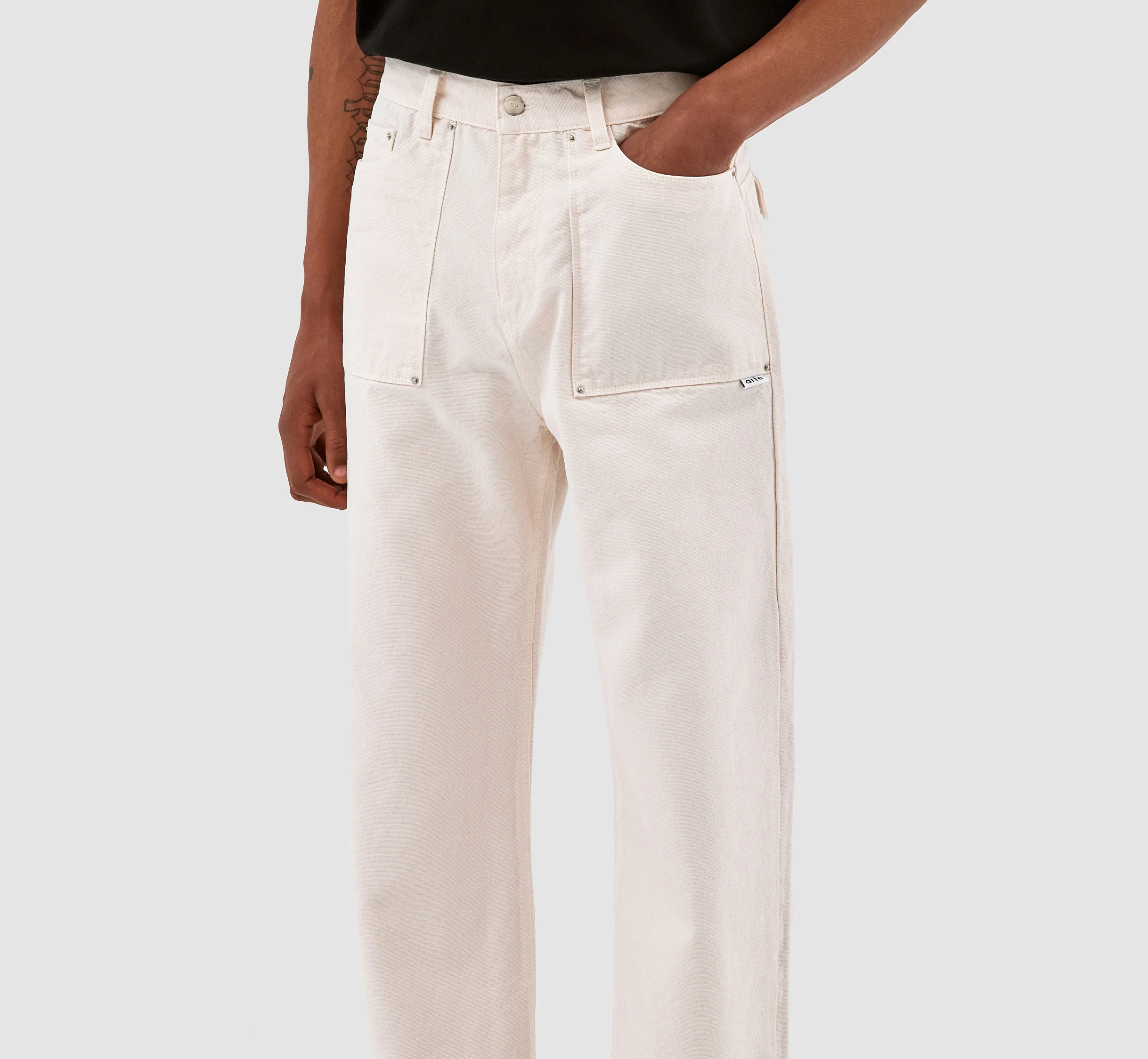 Pantalon Paul en toile - Crème - Image 4