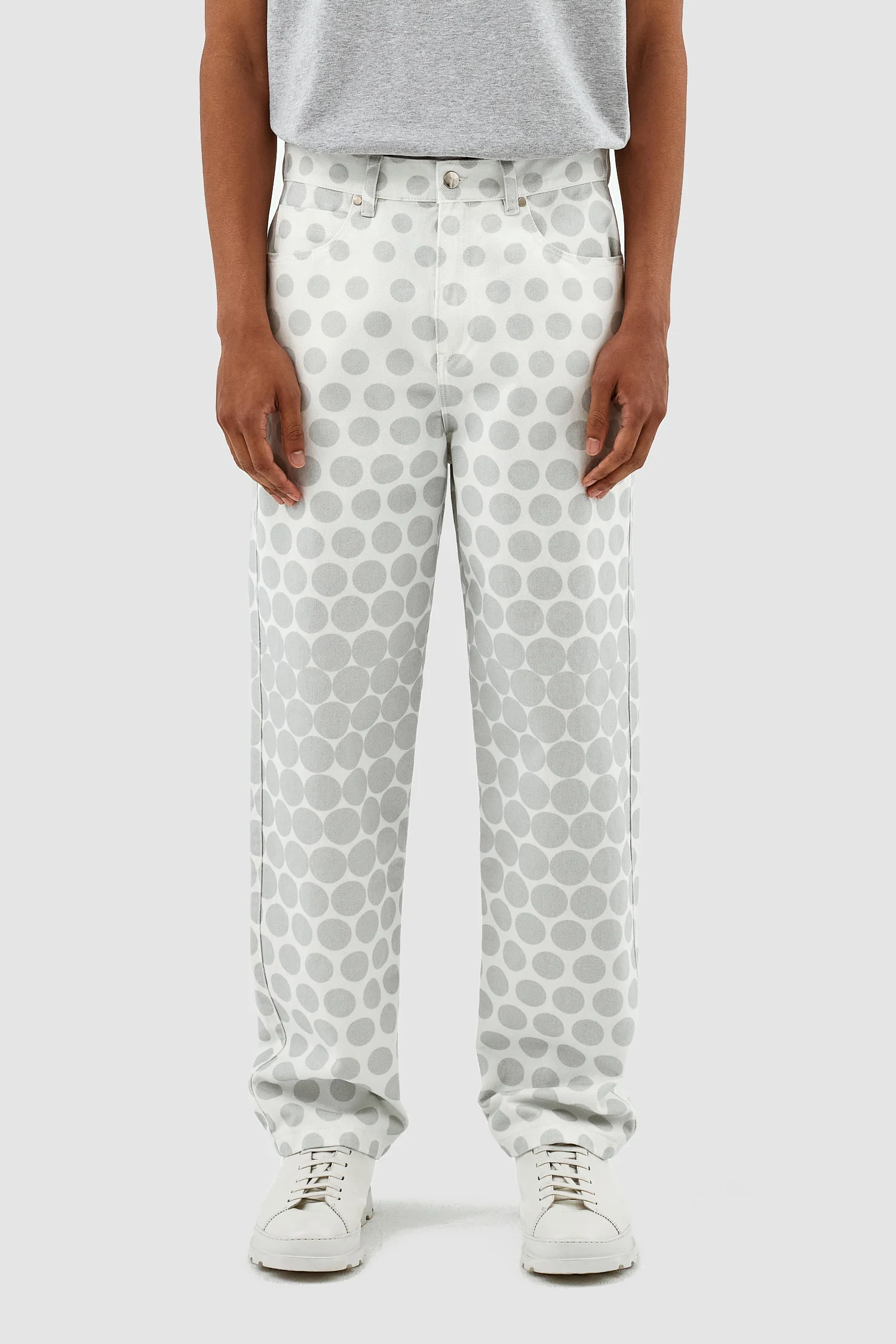 Pantalon à pois Paul - Crème/Gris clair - Image 2