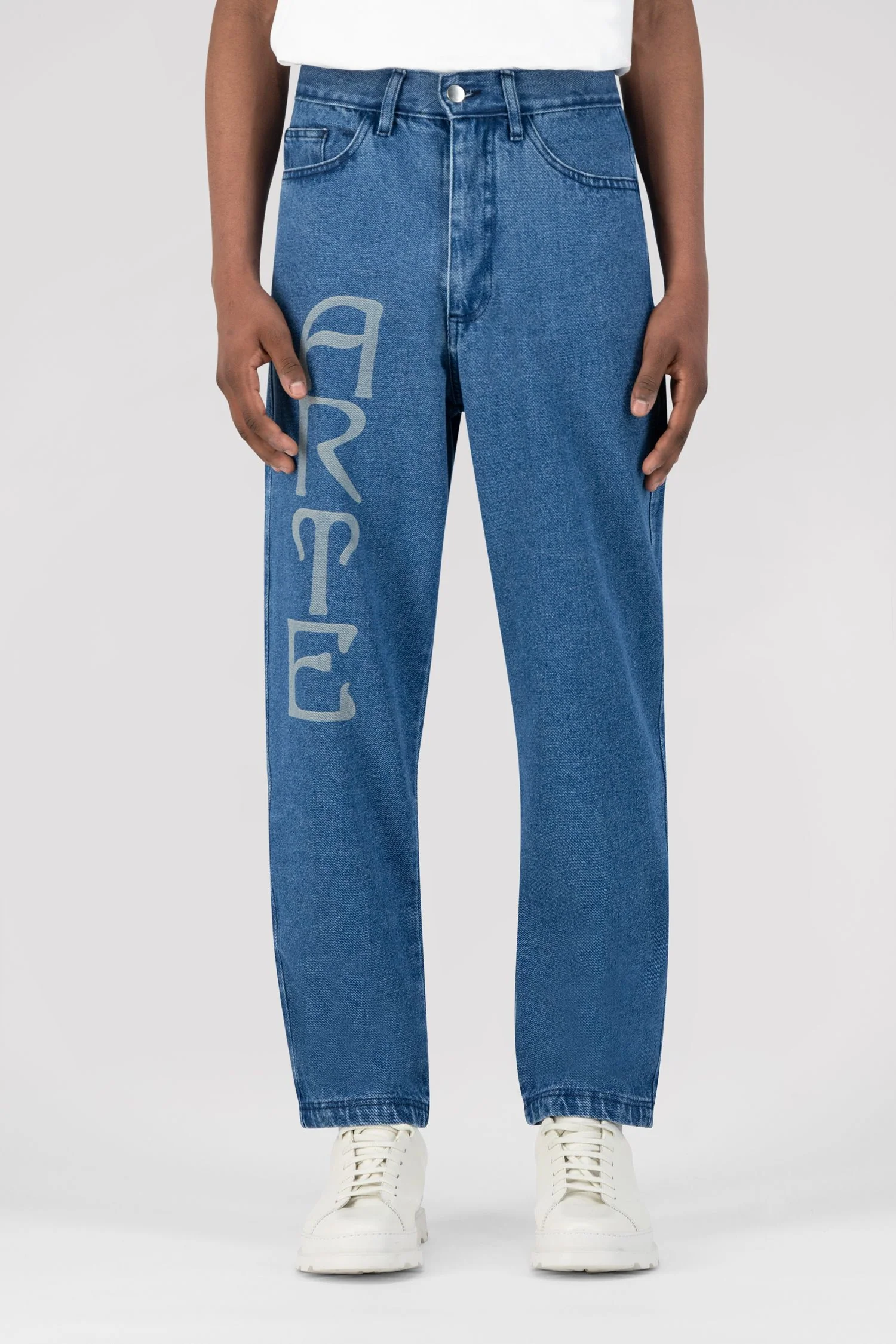Pantalon Paul avec logo sur le devant - Denim bleu clair