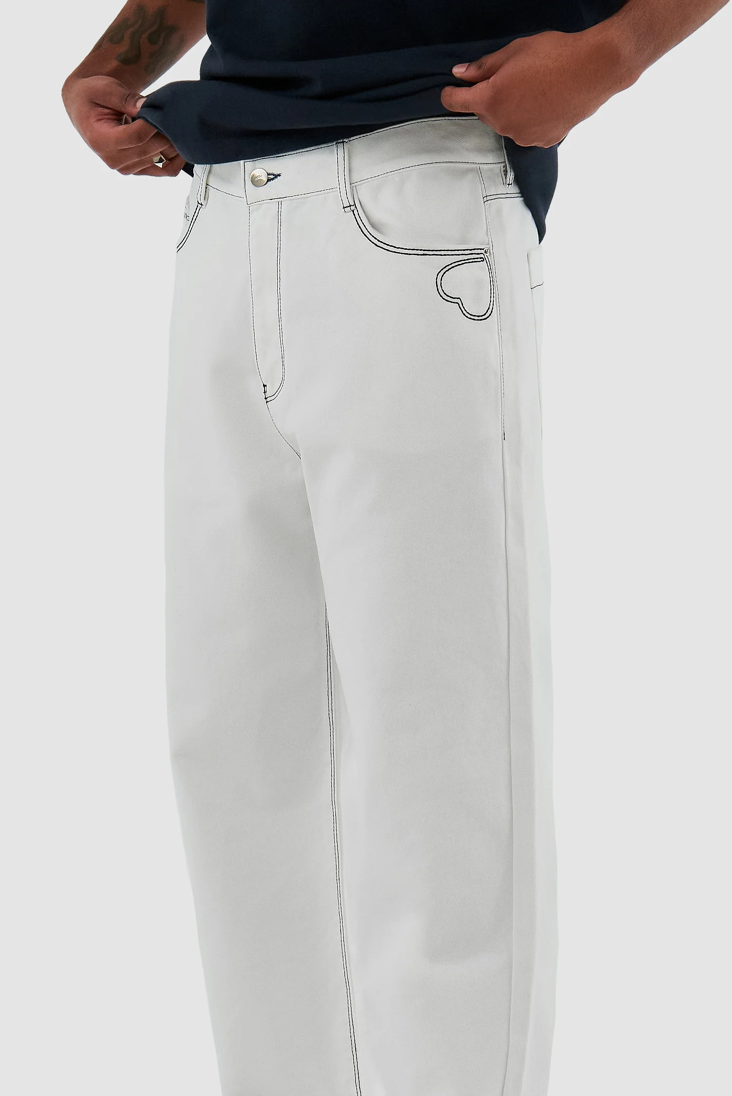 Pantalon Poage Heart Detail - Blanc - Image 7