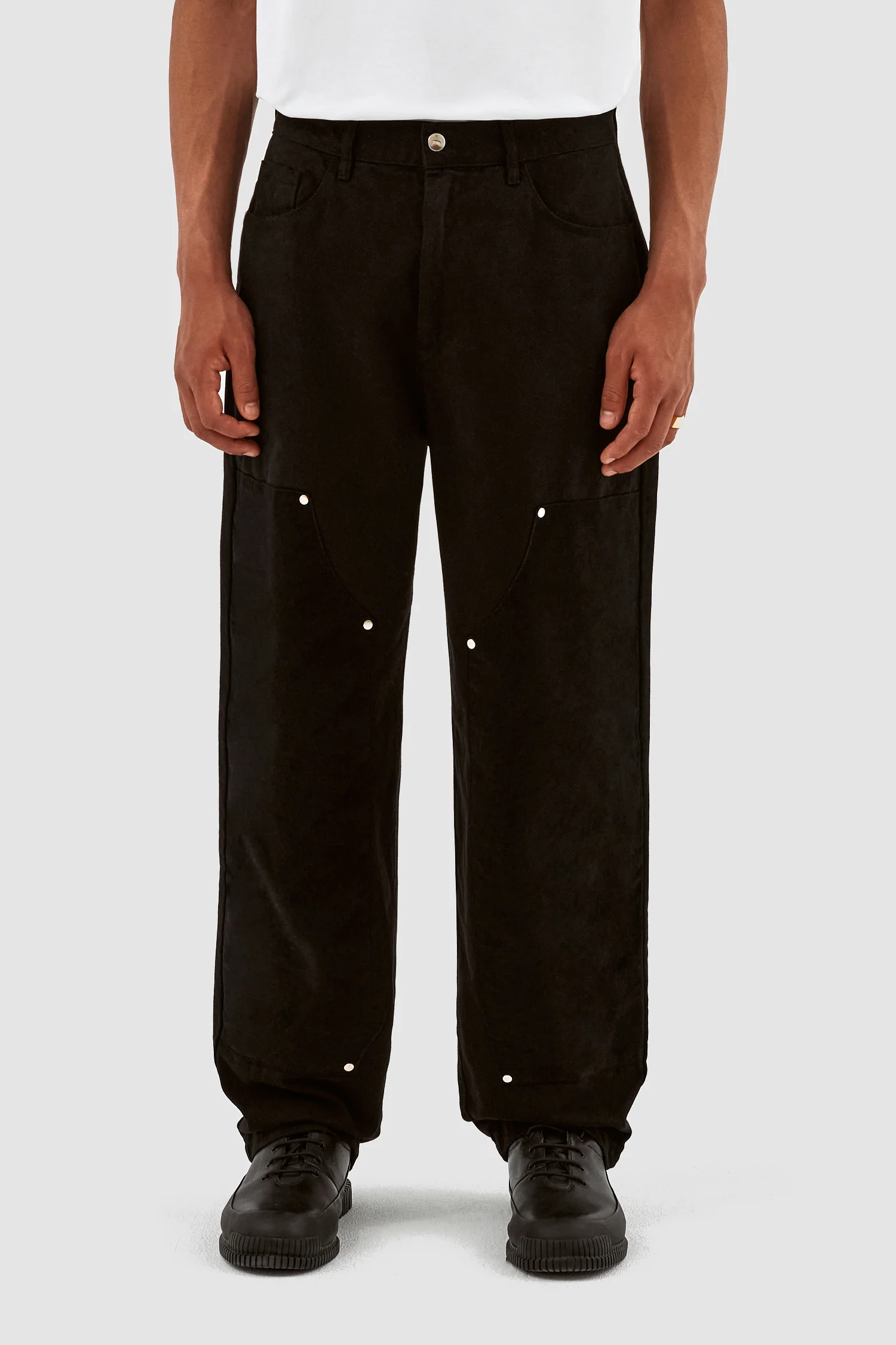 Pantalon en velours de coton Porter - Noir - Image 2