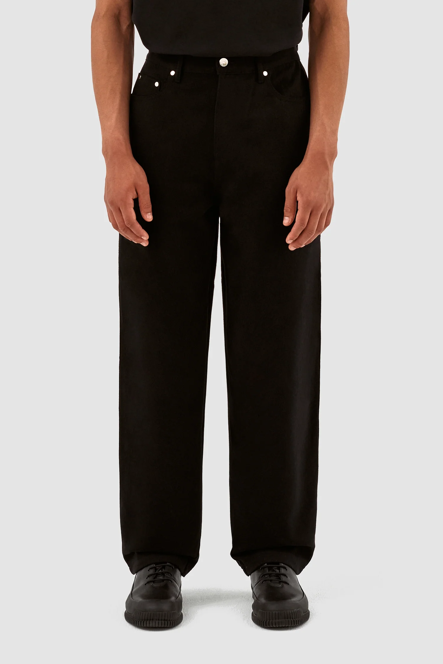 Pantalon en laine et coton Porter - Noir - Image 3
