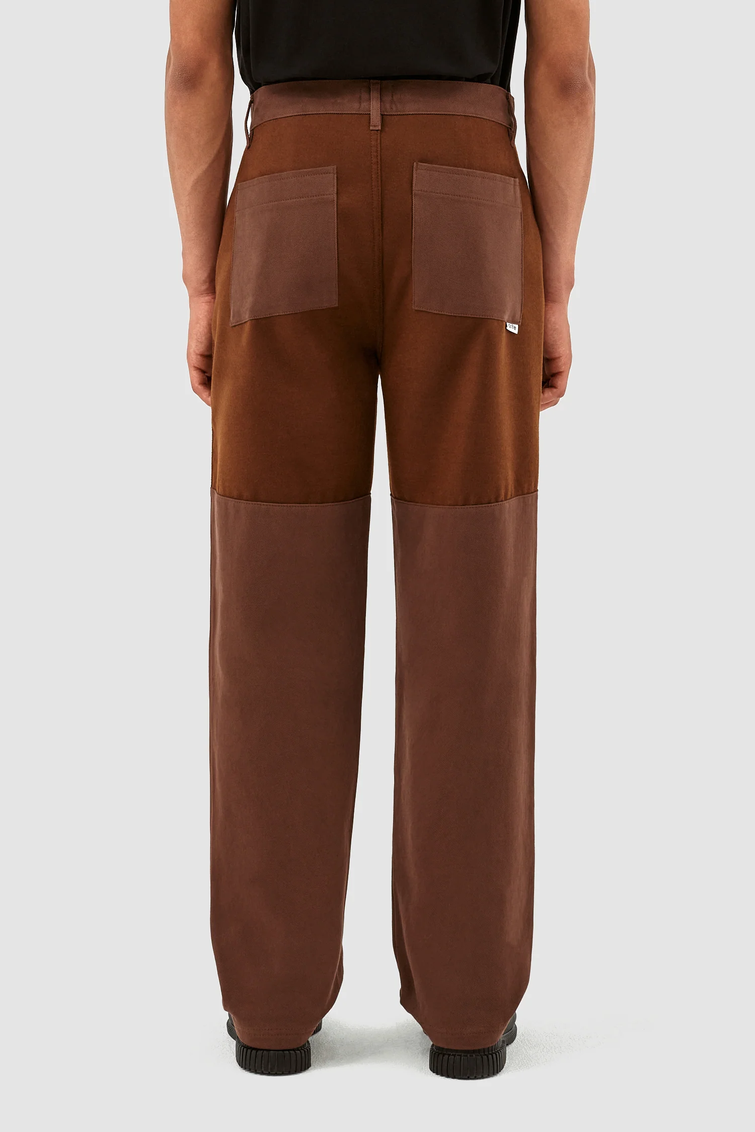 Pantalon en laine et coton Porter - Marron - Image 2