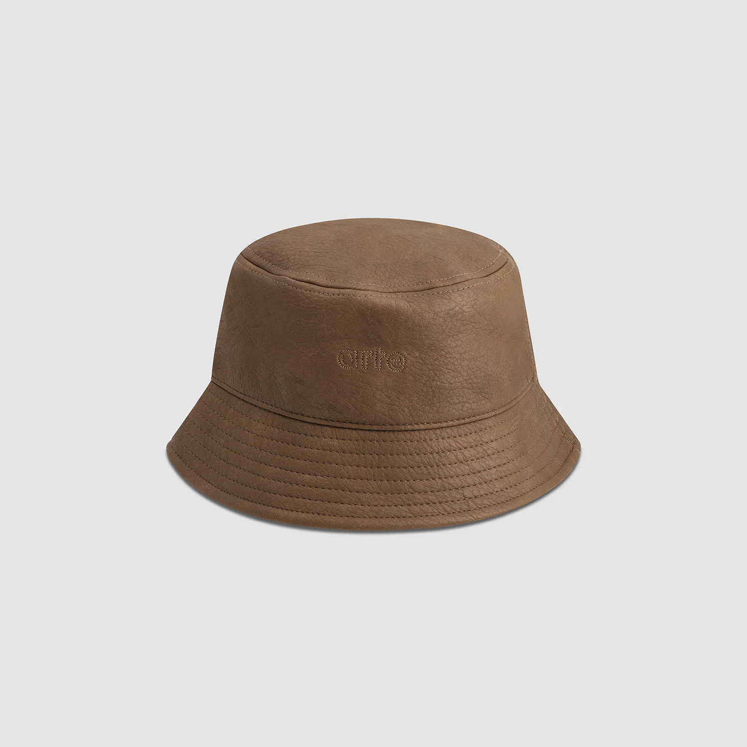 Chapeau bob en cuir PU - Marron