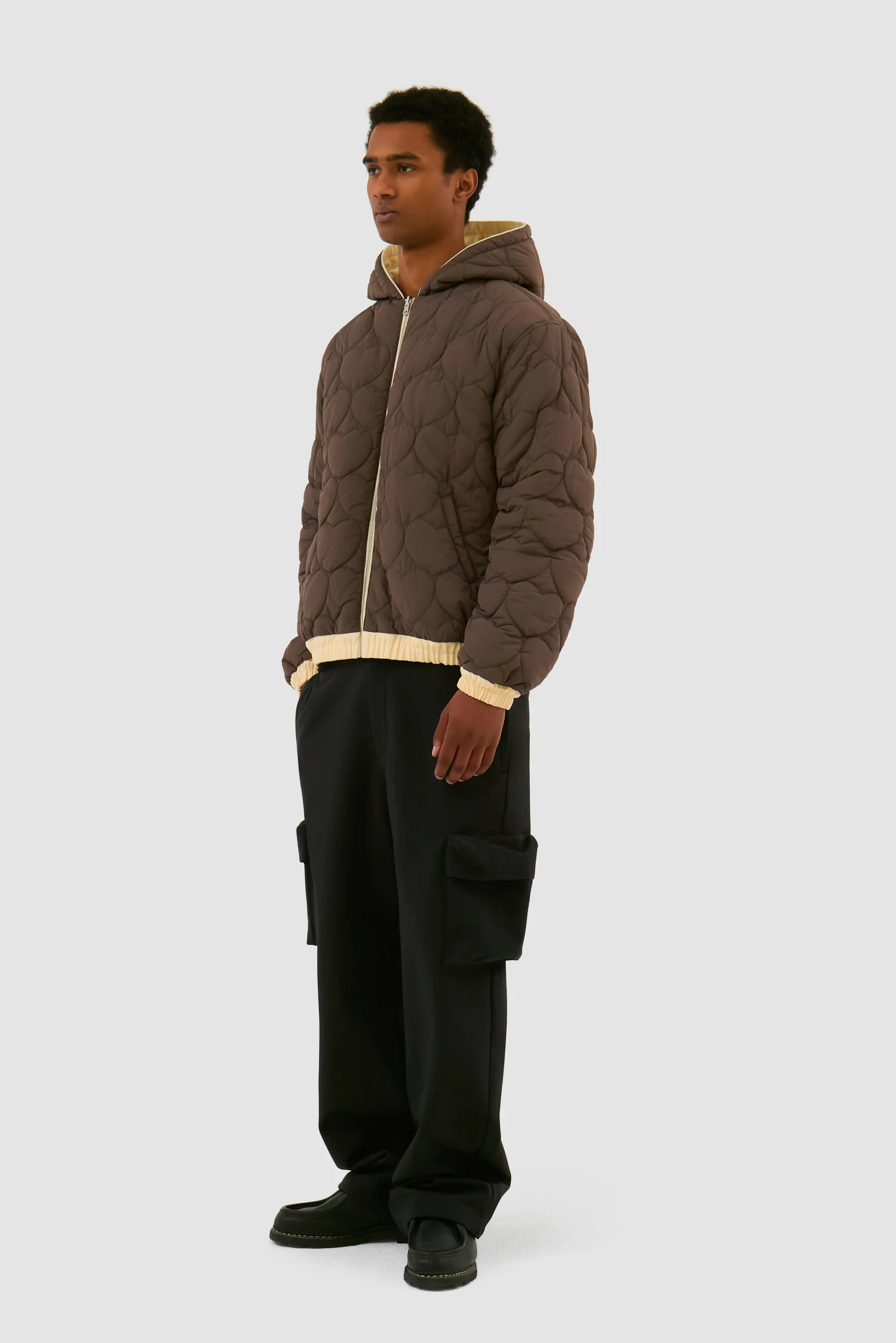Veste à capuche réversible - Crème - Image 11