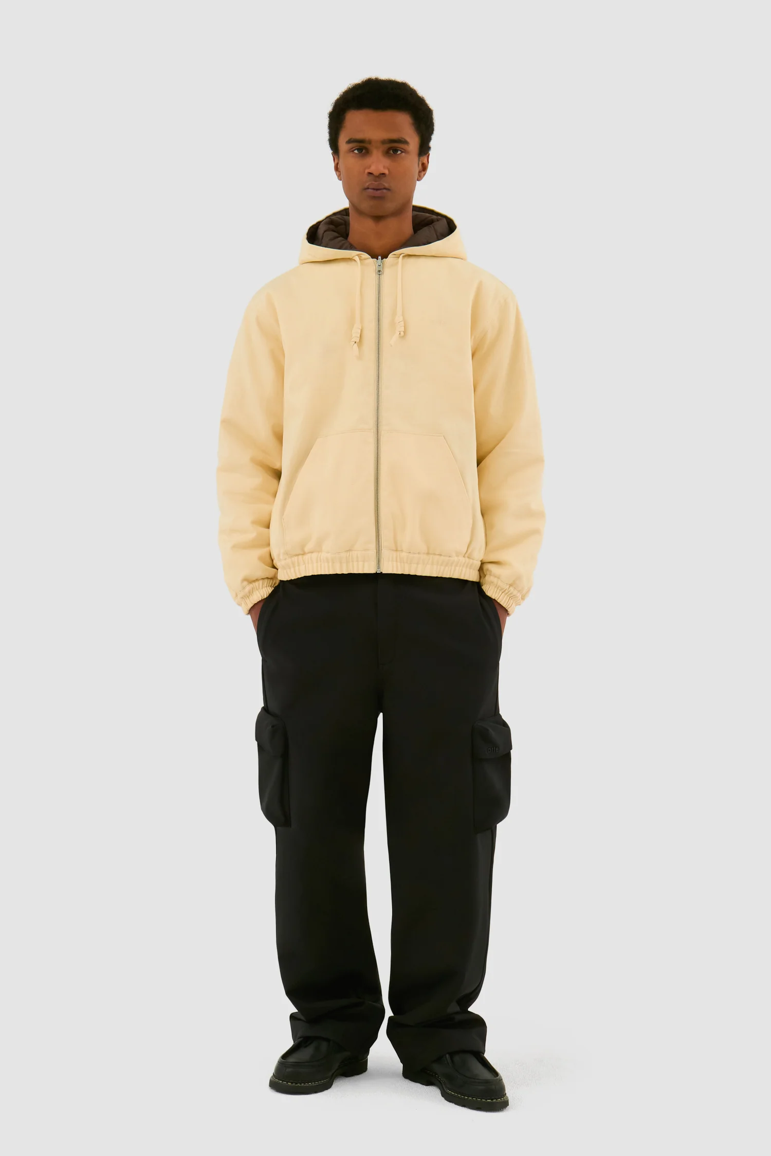 Veste à capuche réversible - Crème - Image 4
