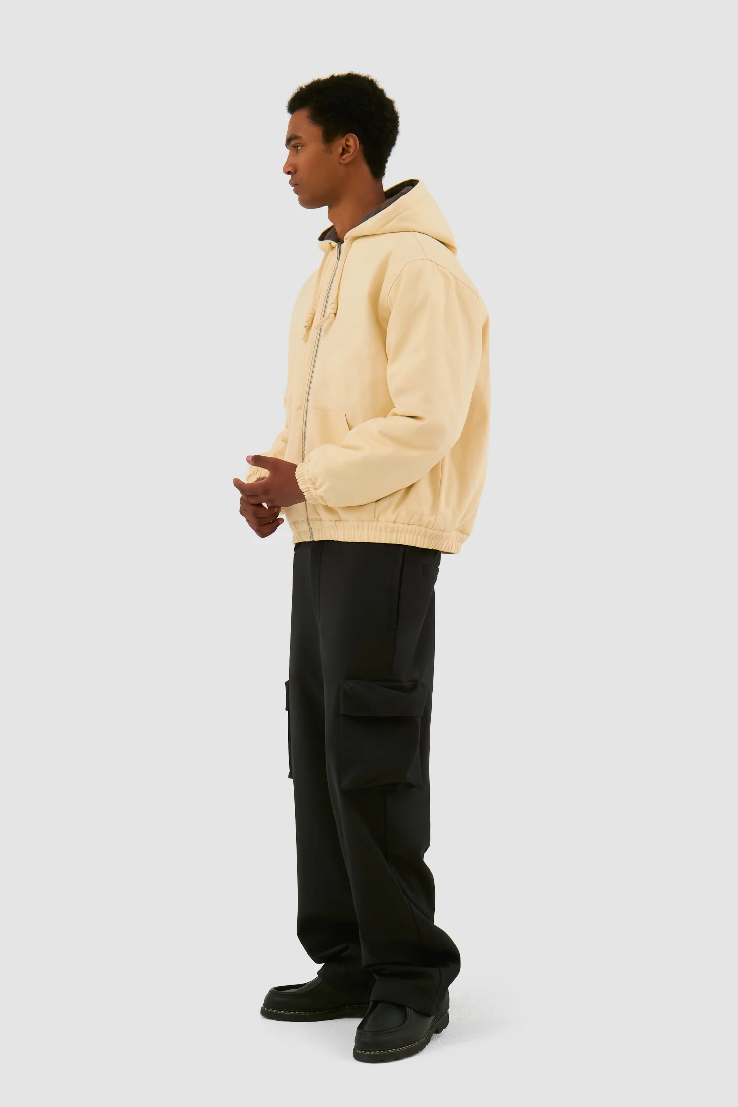 Veste à capuche réversible - Crème - Image 5