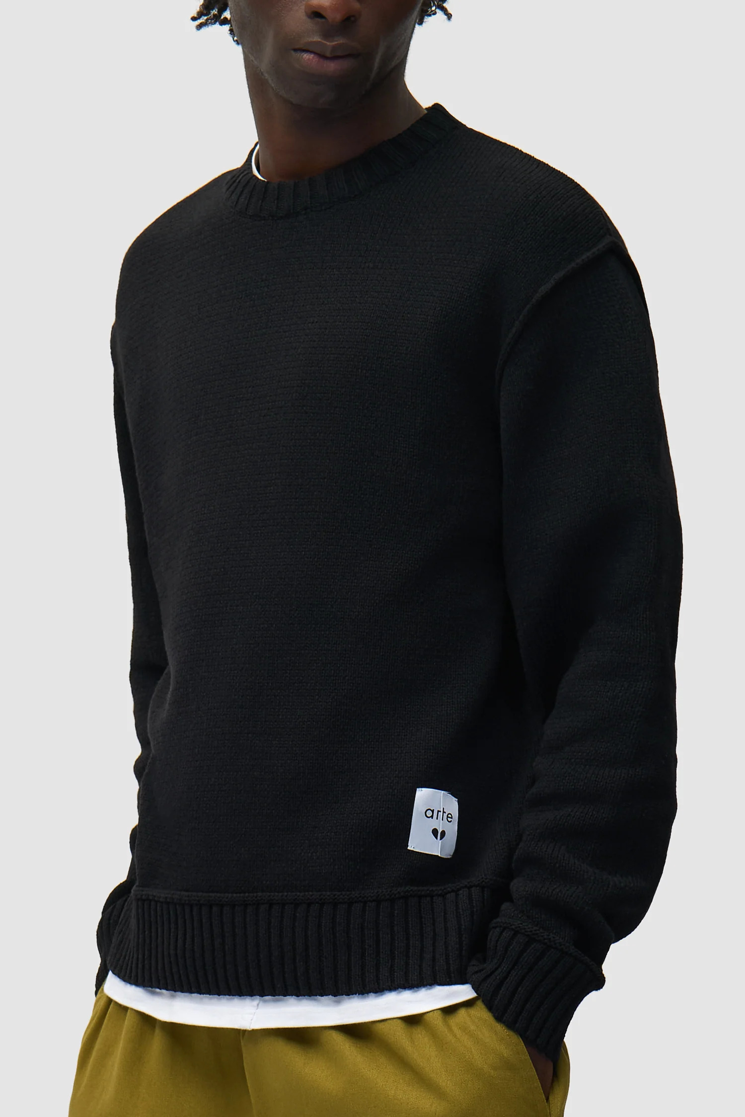 Étiquette réversible en tricot - Noir - Image 7