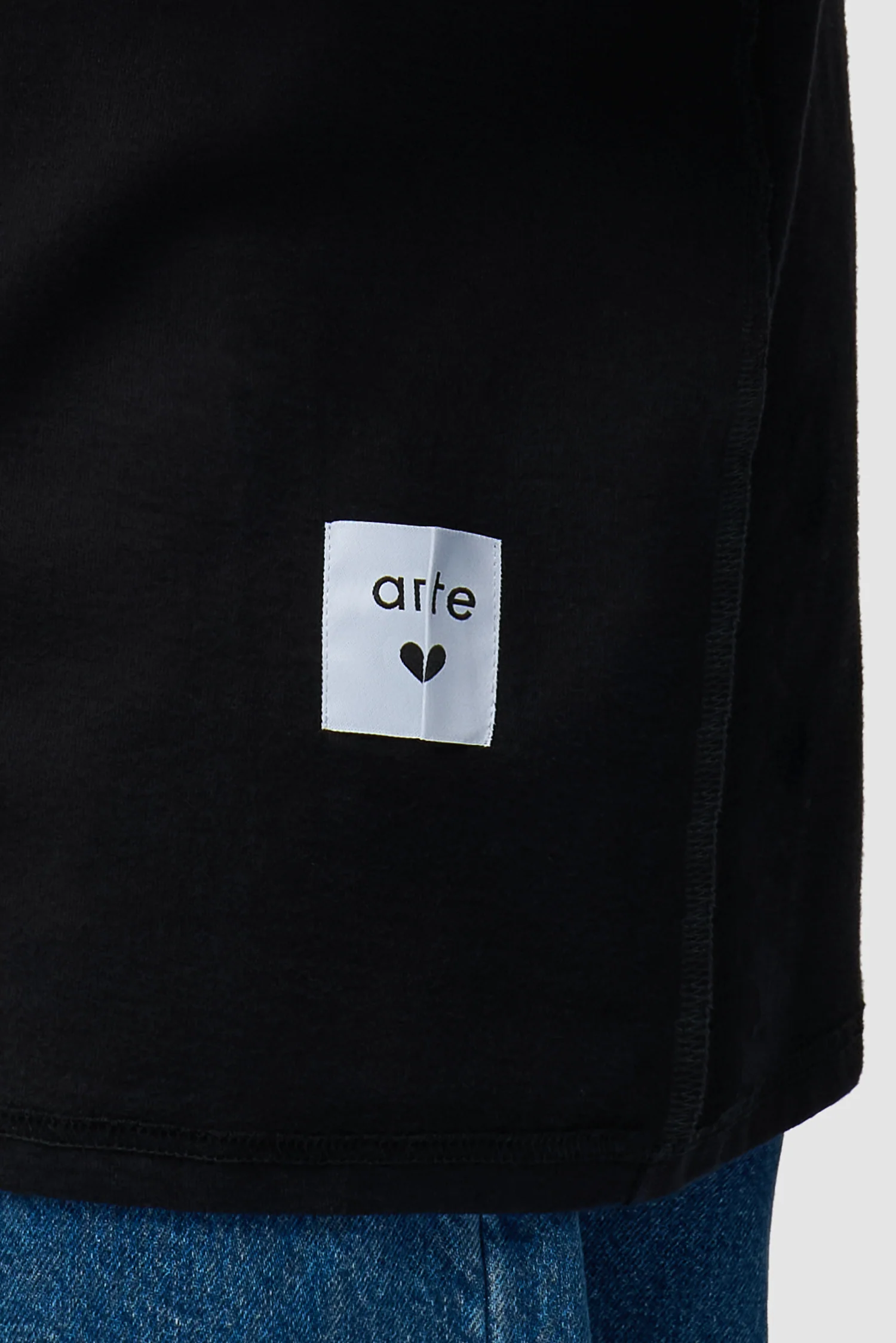 T-shirt à manches longues avec étiquette réversible - Noir - Image 10