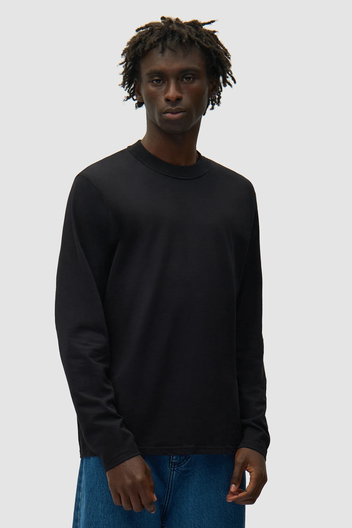 T-shirt à manches longues avec étiquette réversible - Noir - Image 11