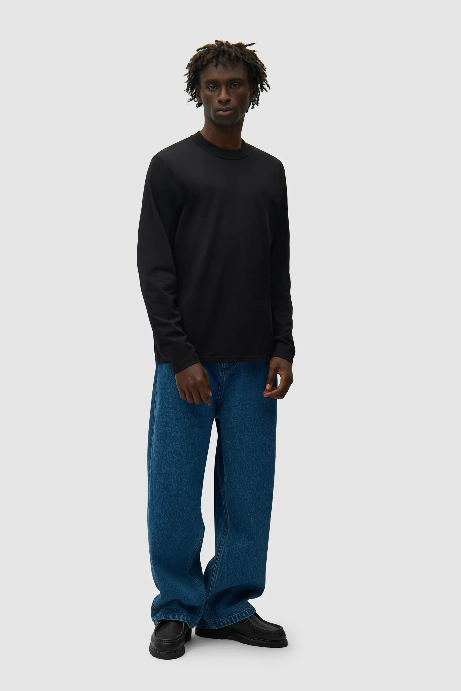 T-shirt à manches longues avec étiquette réversible - Noir - Image 12