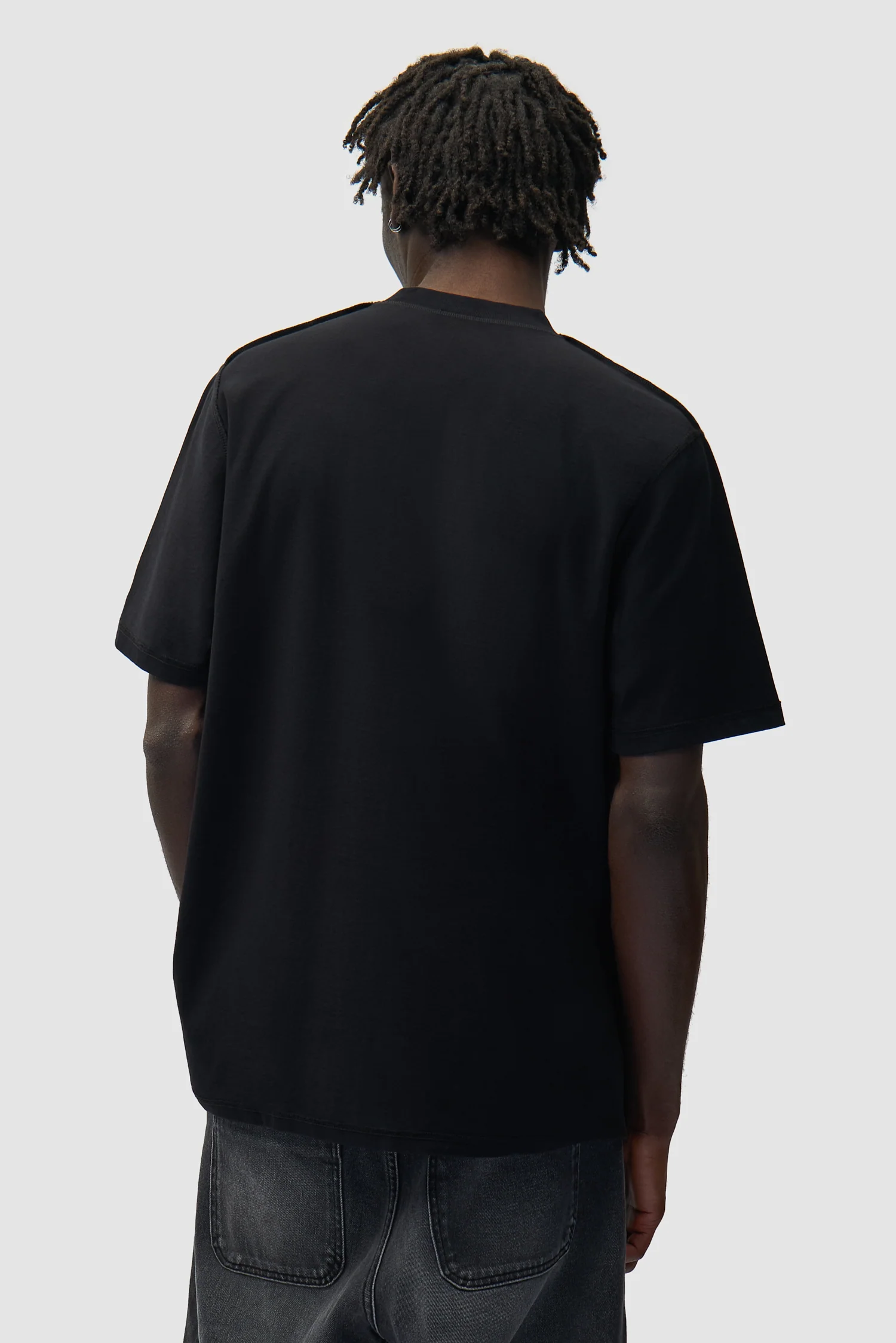 T-shirt à étiquette réversible - Noir - Image 3