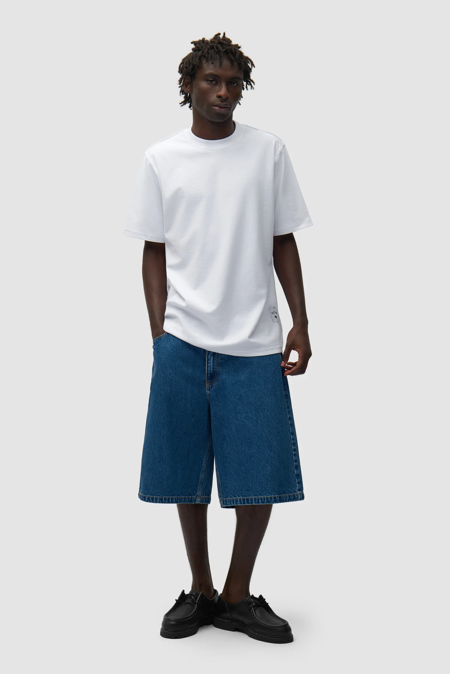 T-shirt à étiquette réversible - Blanc - Image 4