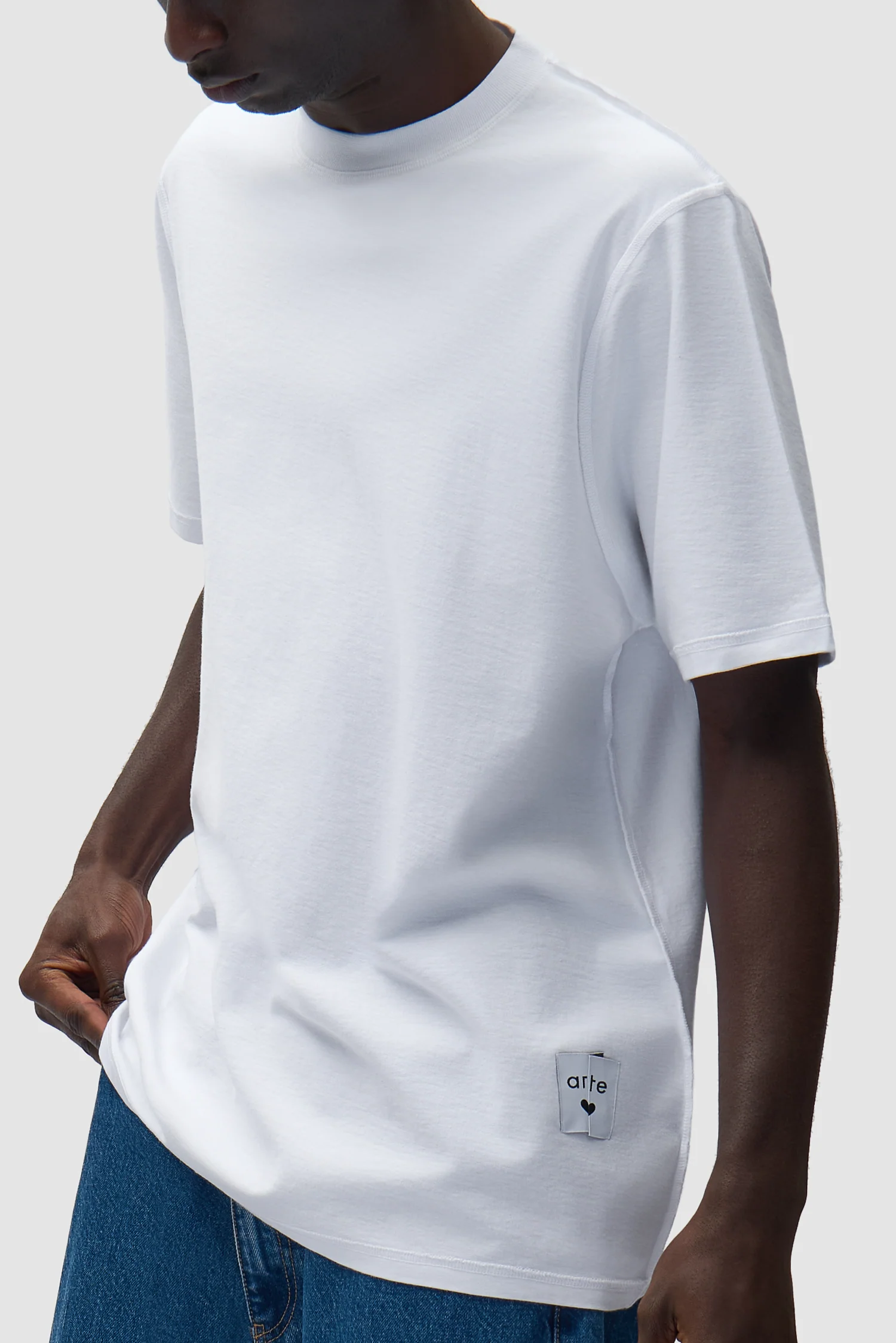 T-shirt à étiquette réversible - Blanc - Image 6