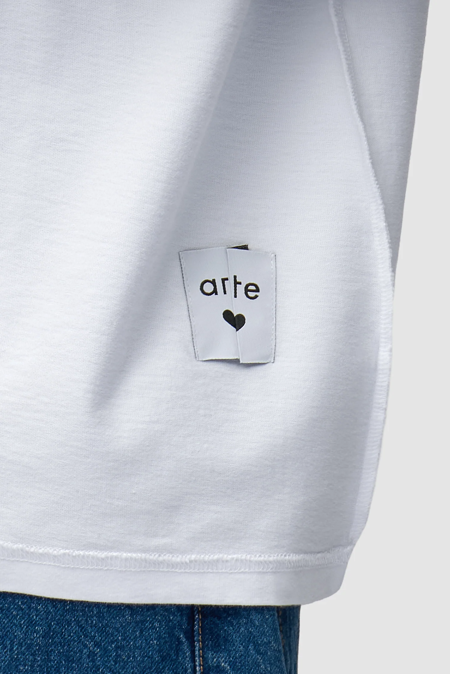 T-shirt à étiquette réversible - Blanc - Image 8