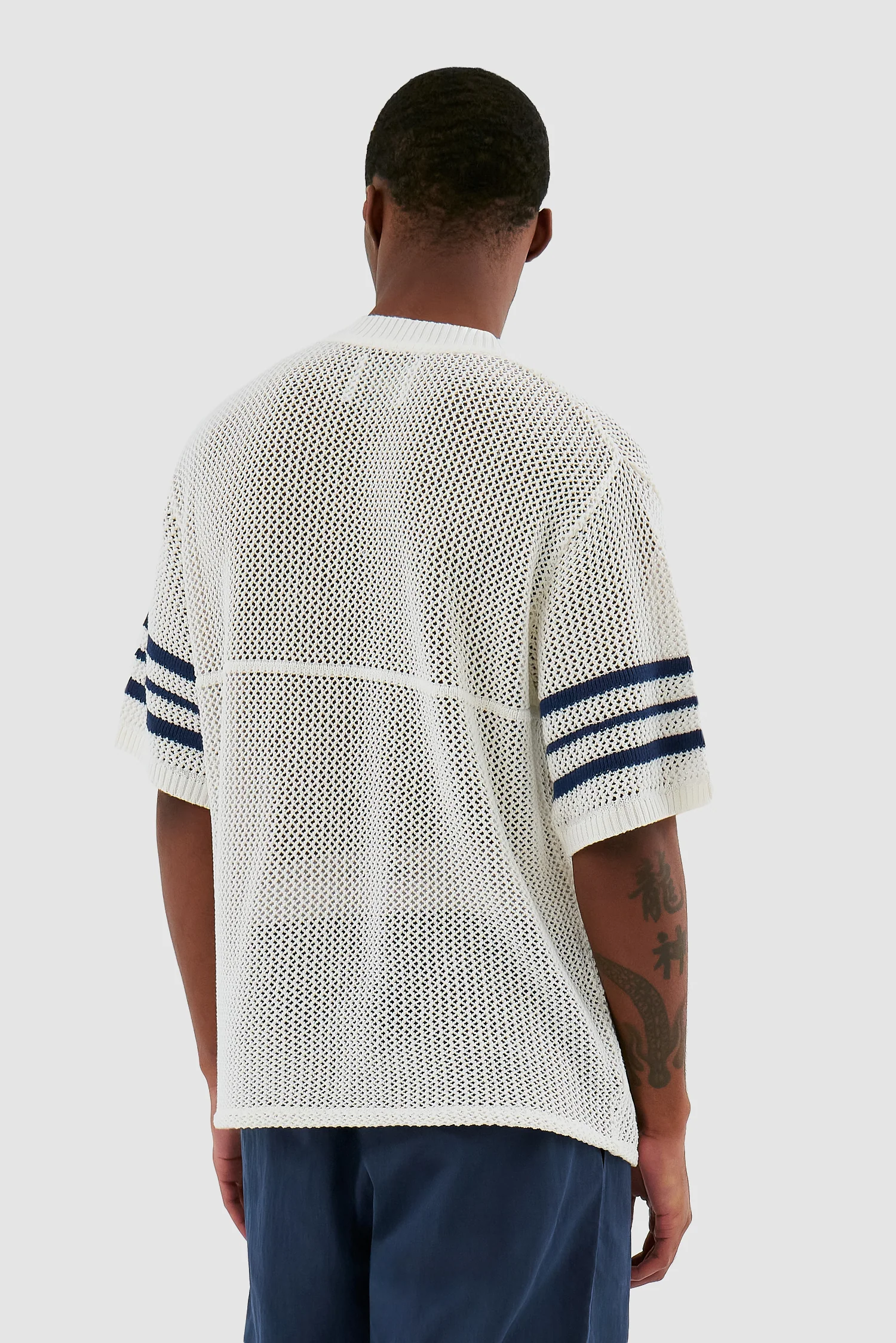 Shane - Chemise à rayures en tricot - Blanc - Image 3