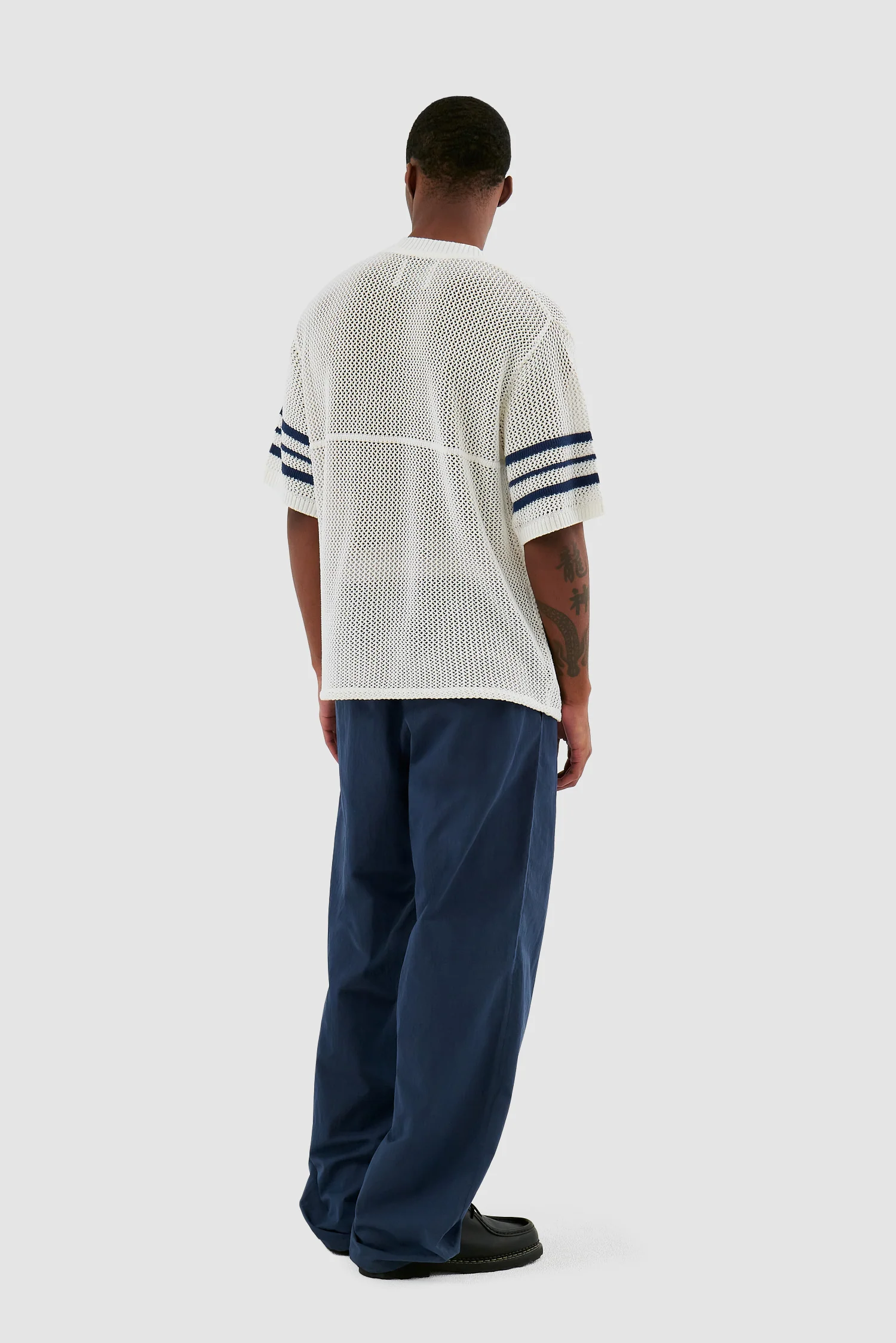 Shane - Chemise à rayures en tricot - Blanc - Image 6