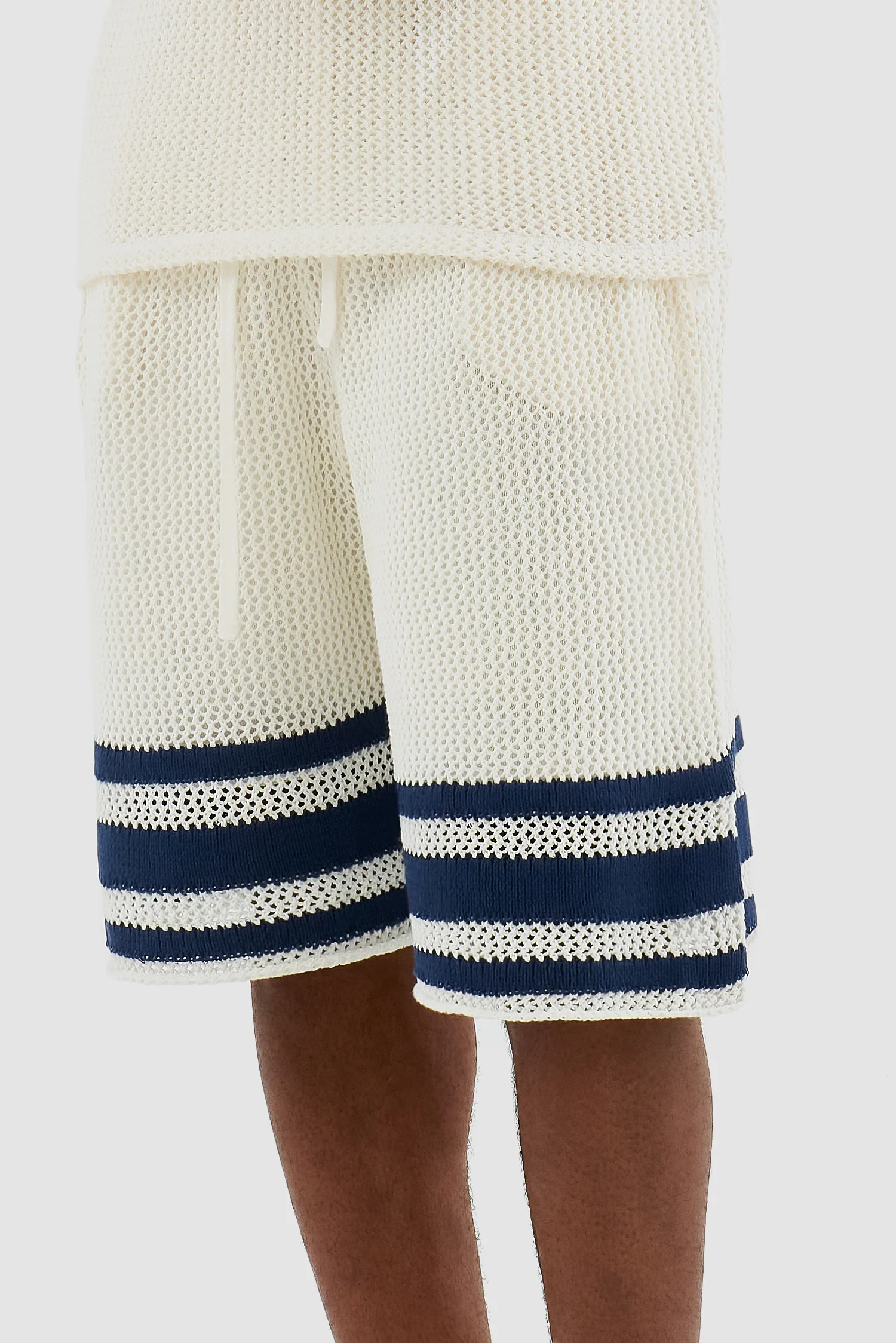 Short à rayures en tricot Shane - Blanc - Image 7