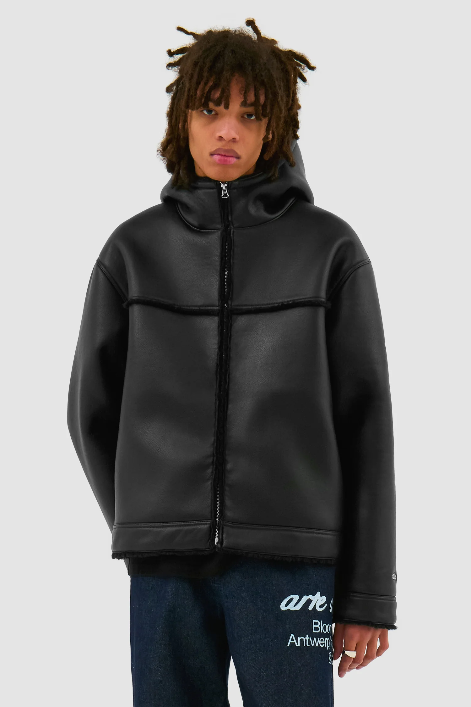 Veste en shearling - Noir - Image 2