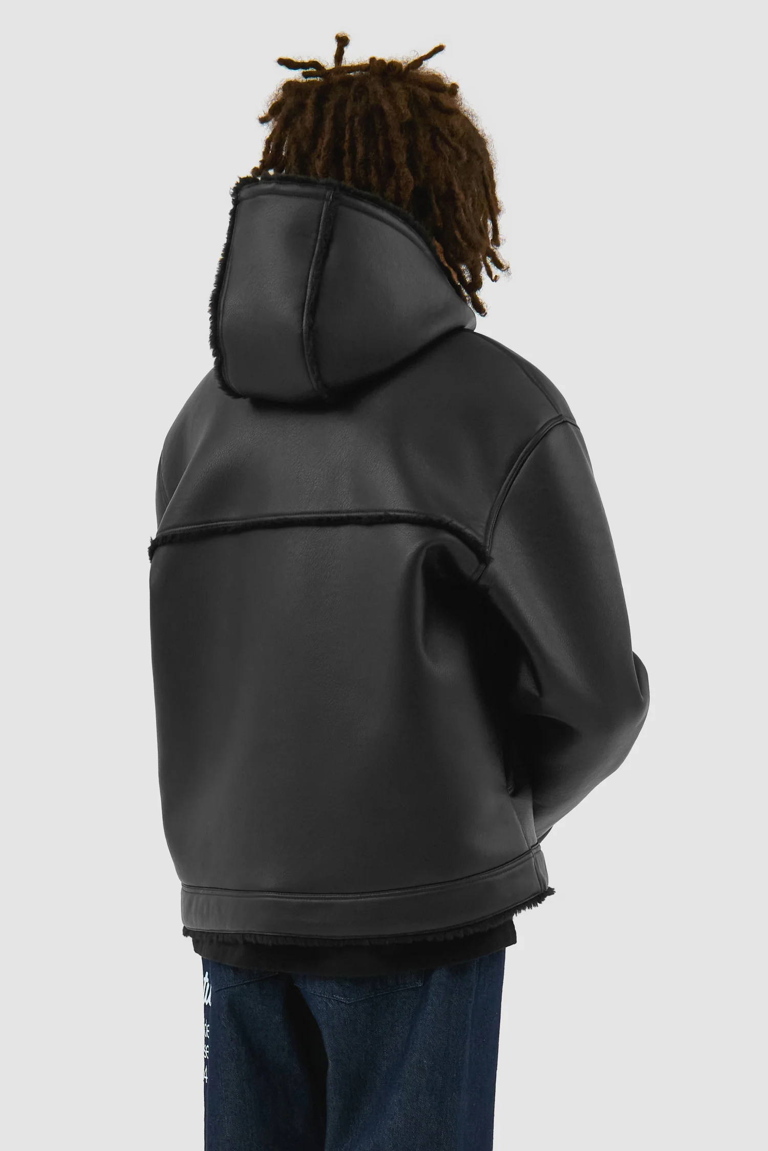 Veste en shearling - Noir - Image 3