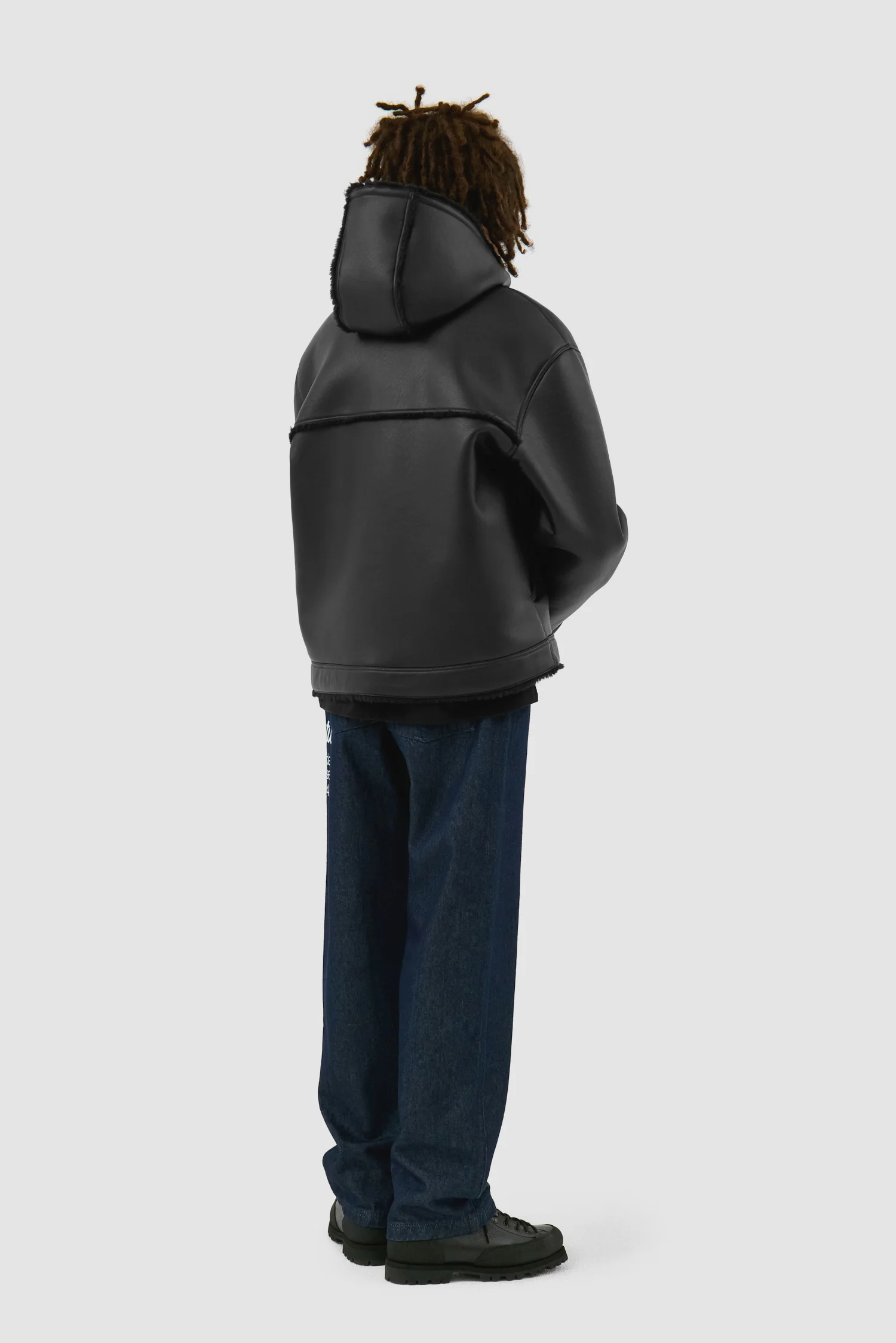 Veste en shearling - Noir - Image 6