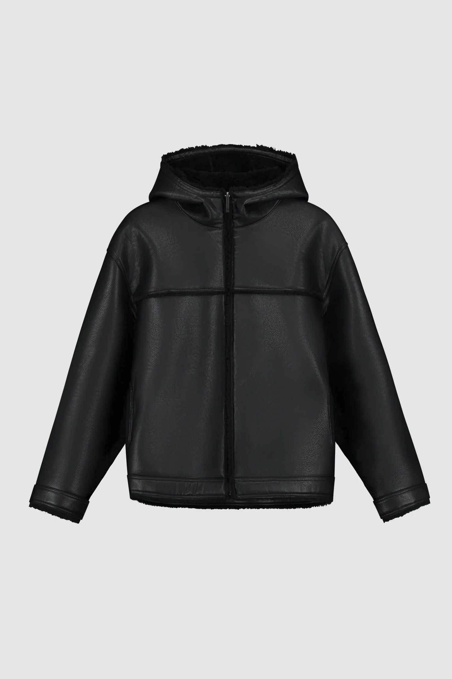 Veste en shearling - Noir - Image 9